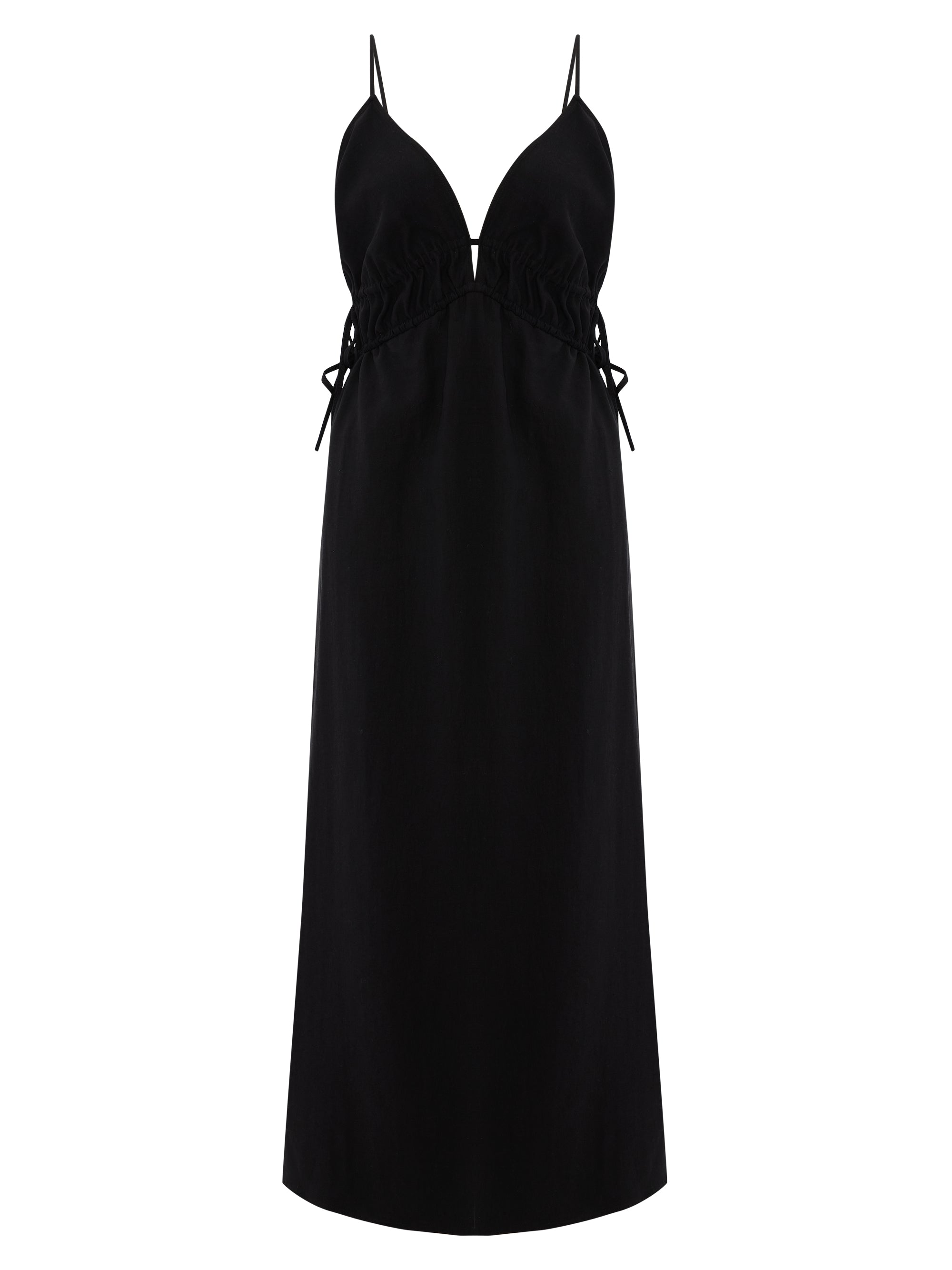 The Handloom Sofia Ties Maxi Dress Black