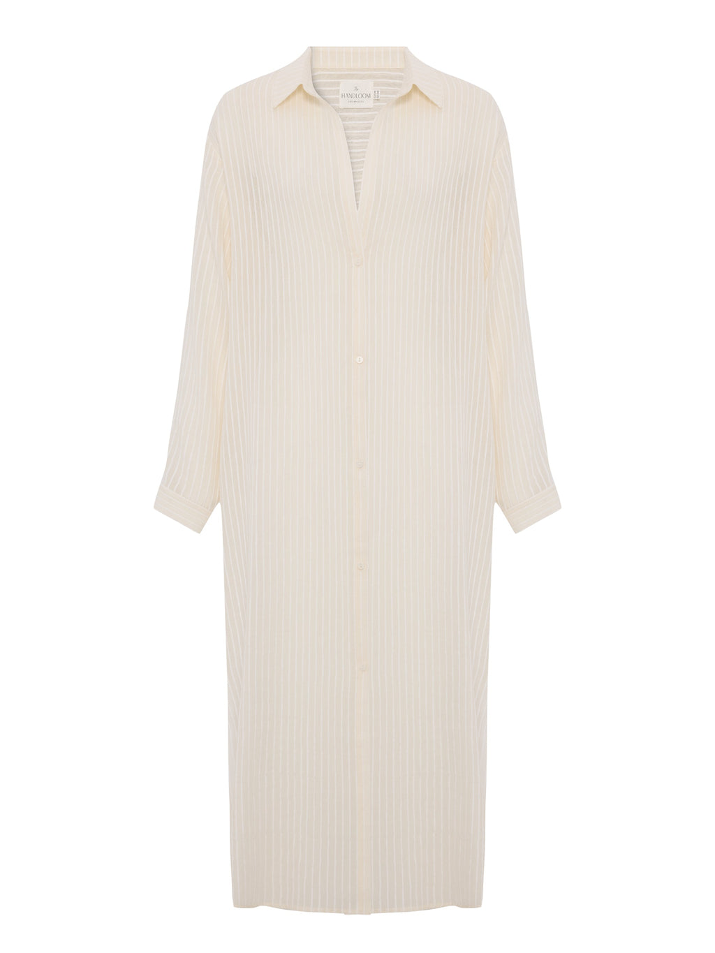 The Handloom Voyage Shirt Dress White Stripes