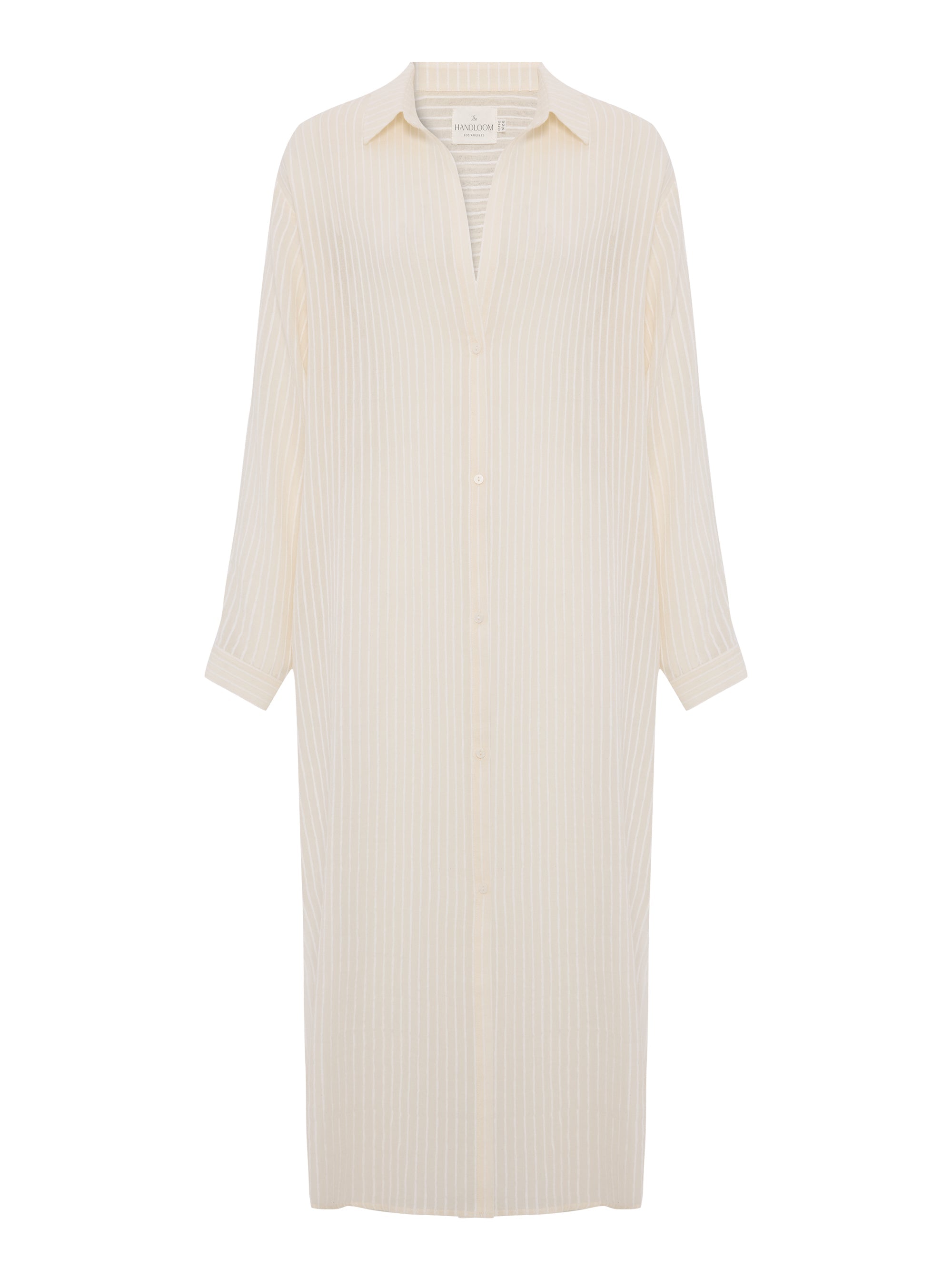 The Handloom Voyage Shirt Dress White Stripes