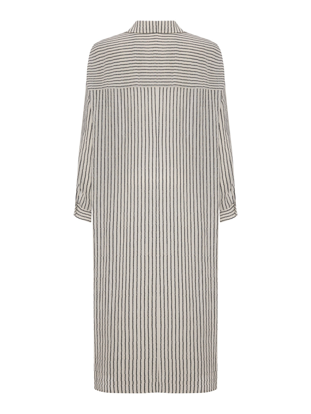 The Handloom Voyage Shirt Dress Black Stripes