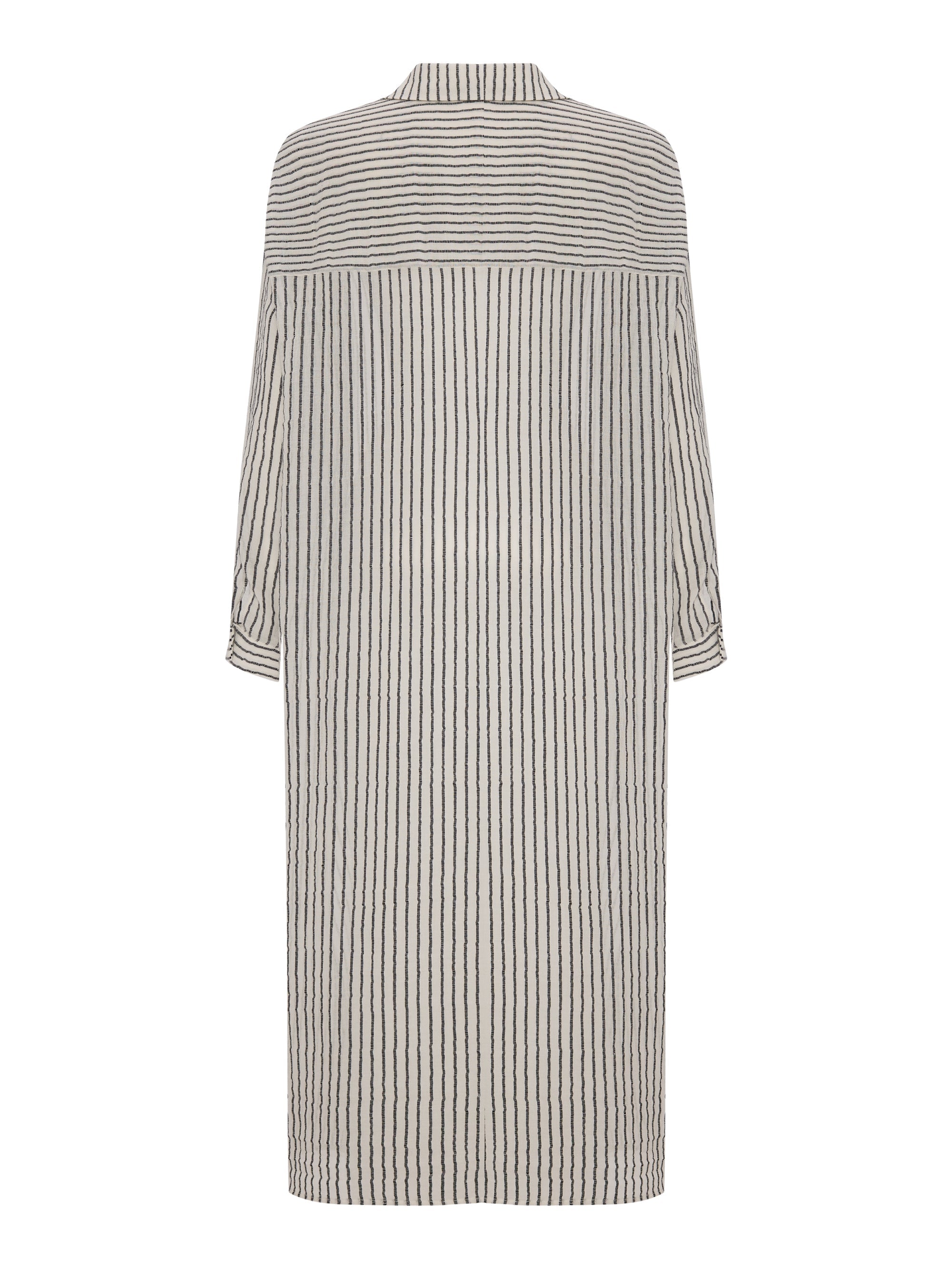 The Handloom Voyage Shirt Dress Black Stripes