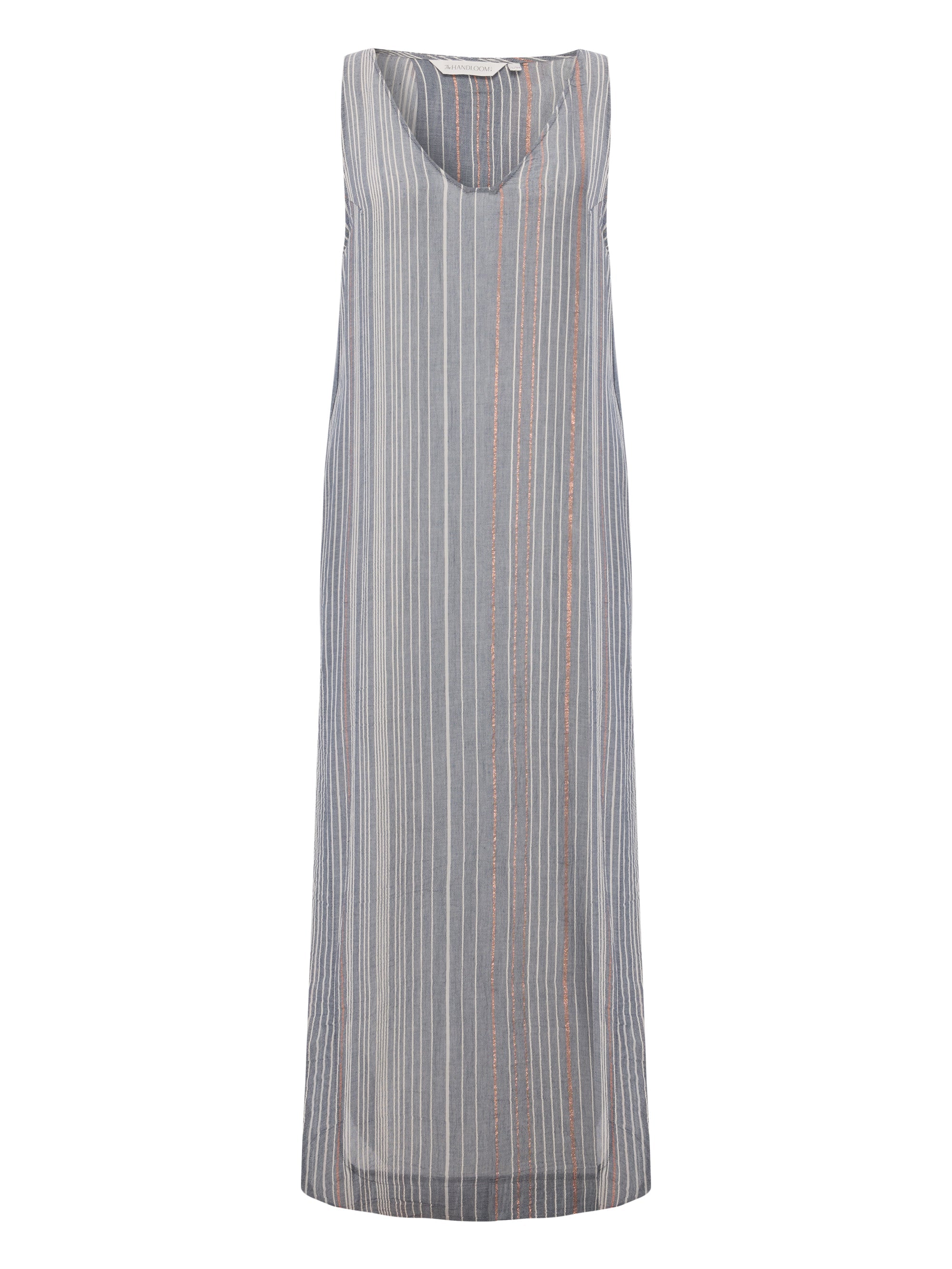 The Handloom Day Break Dress Navy With Stripes