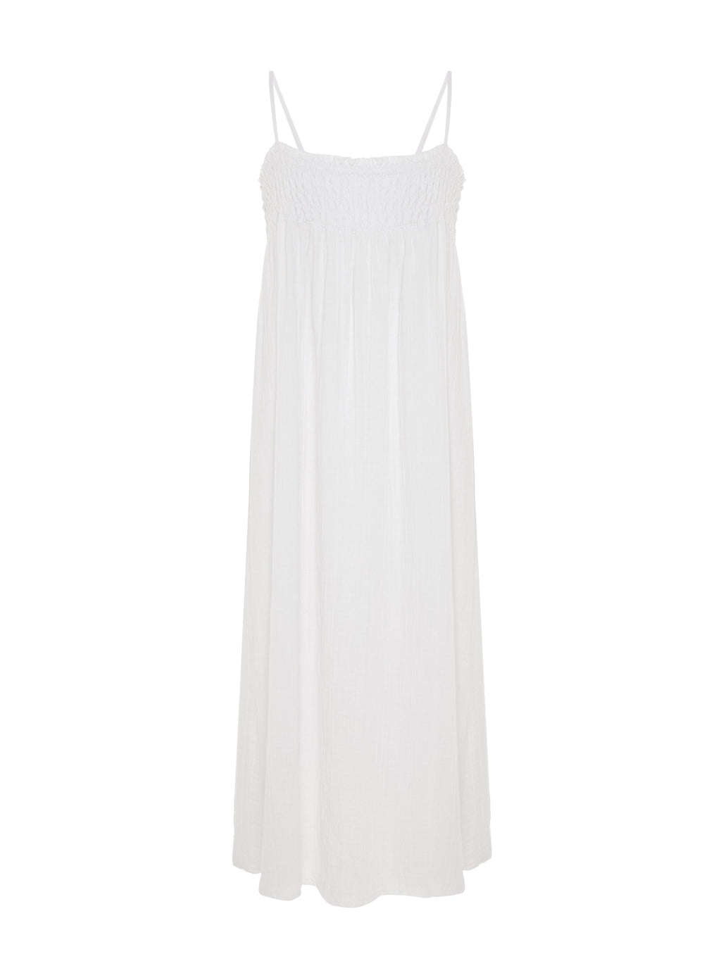 Kaya Smocked Maxi Dress - White