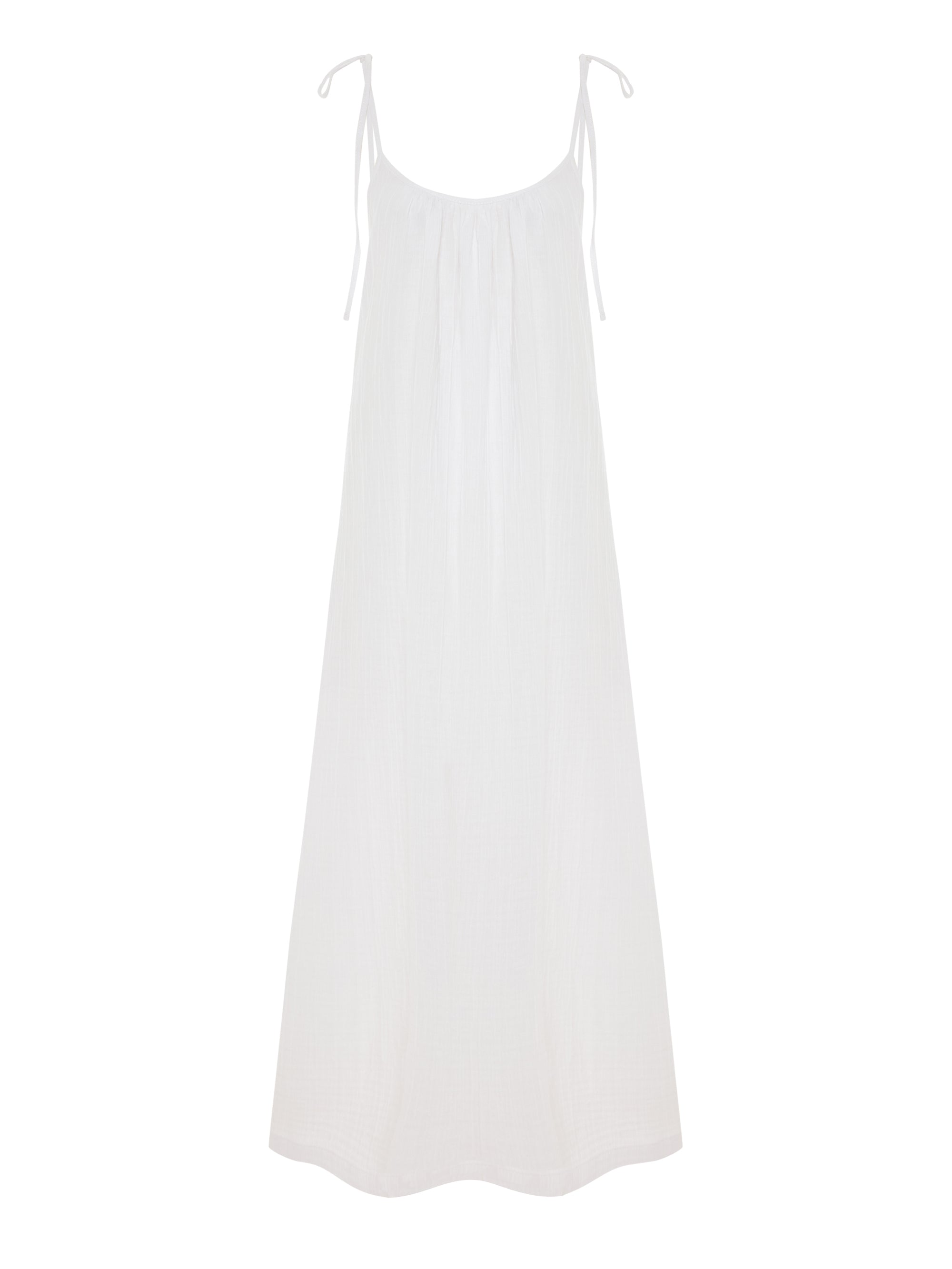 Kaya Tie Strap Maxi Dress - White