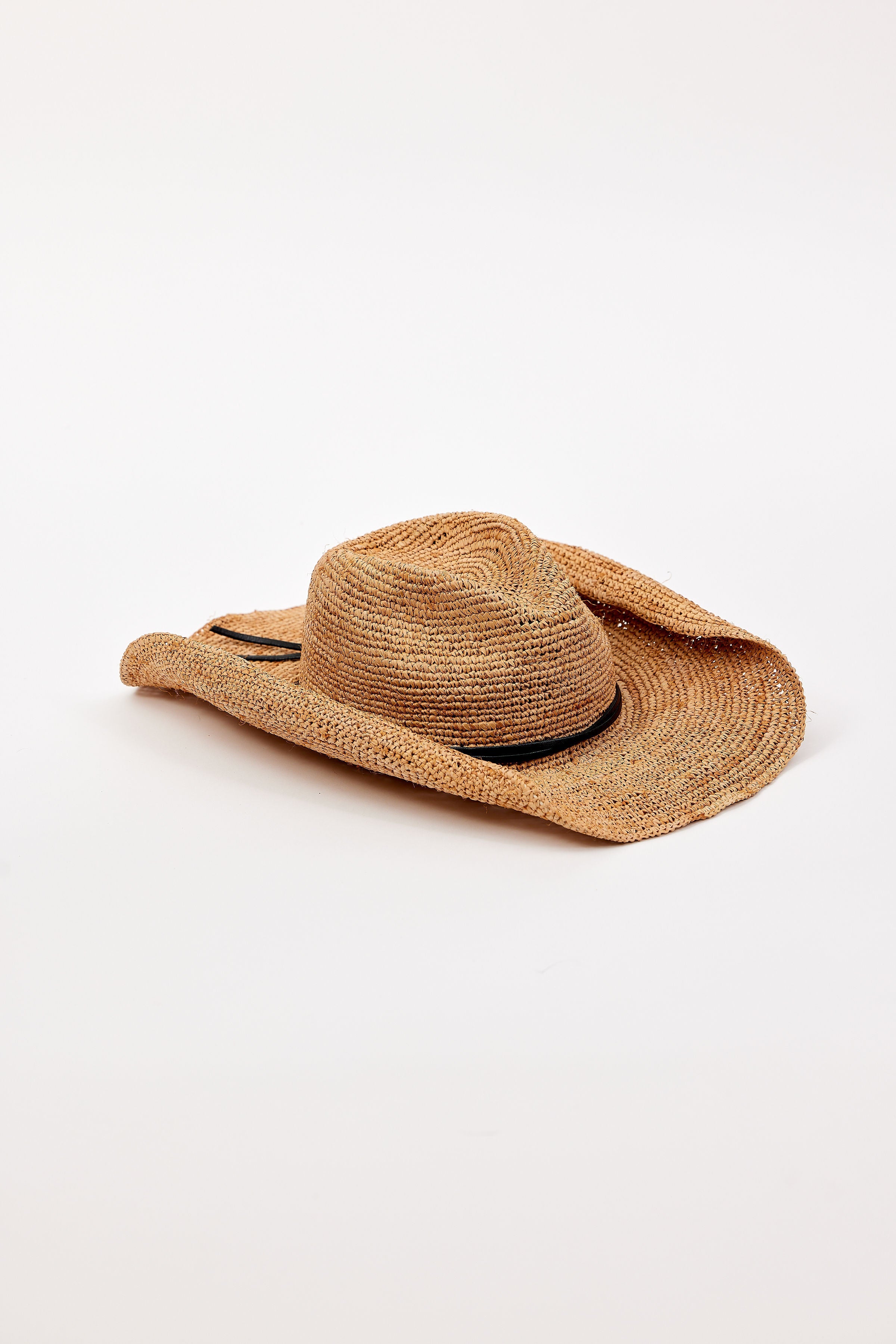 Hat Attack New York Raffia Crochet Cowboy