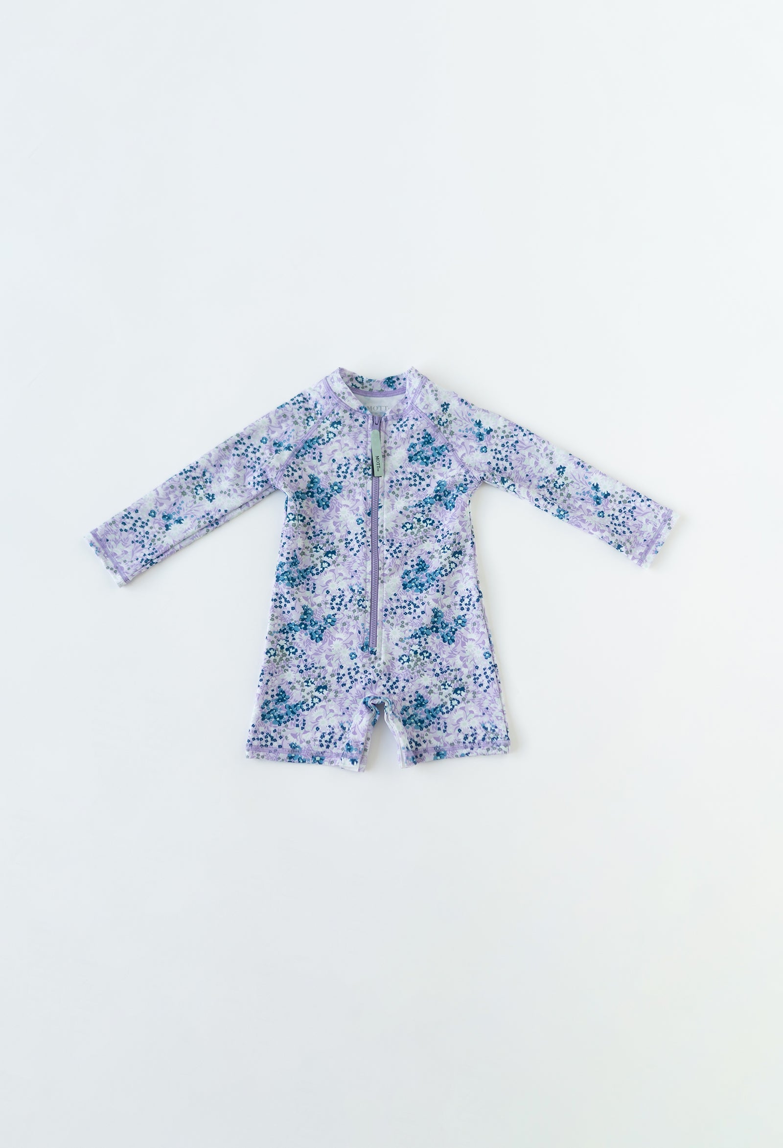 Coolibar Mini Taylor Baby Long Sleeve Sunsuit With Upf50 Sun Protection And Easy Zip Front Lavender Fields