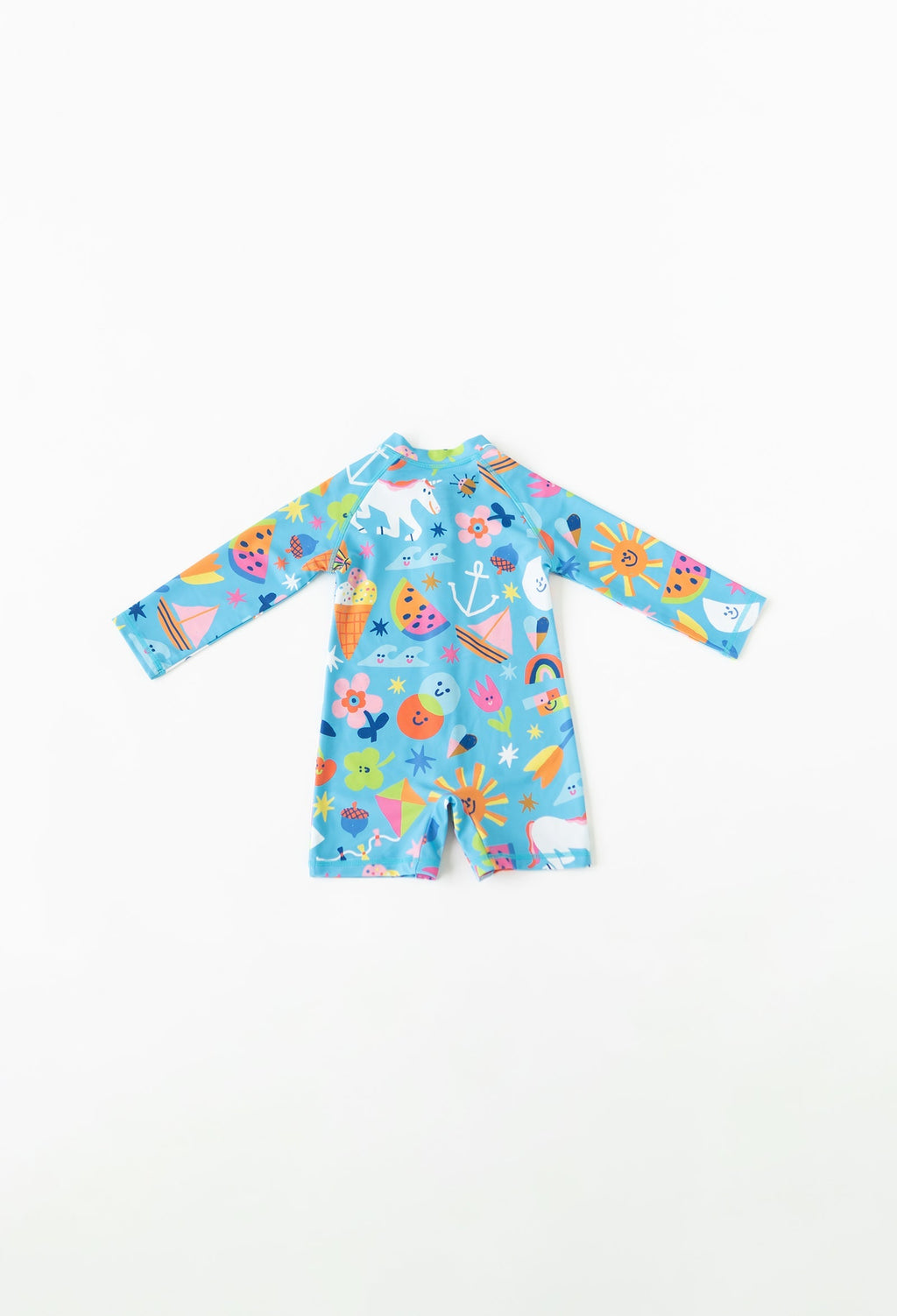 Coolibar Mini Taylor Baby Long Sleeve Sunsuit Upf50 Sun Protection Zip Front Inseam Snap Closures Easy Diaper Changes