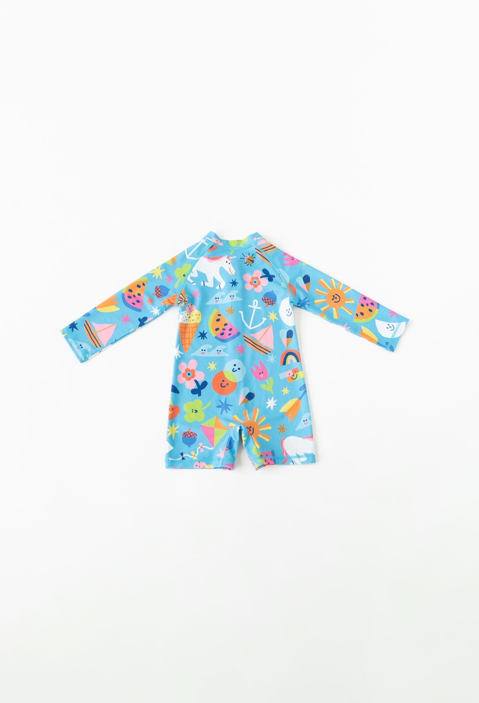 Coolibar Mini Taylor Baby Long Sleeve Sunsuit Upf50 Sun Protection Zip Front Inseam Snap Closures Easy Diaper Changes