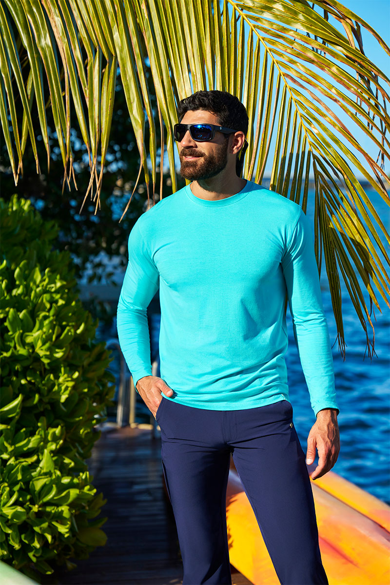 Morada | Men's Everyday Long Sleeve T-Shirt | Coolibar Blue