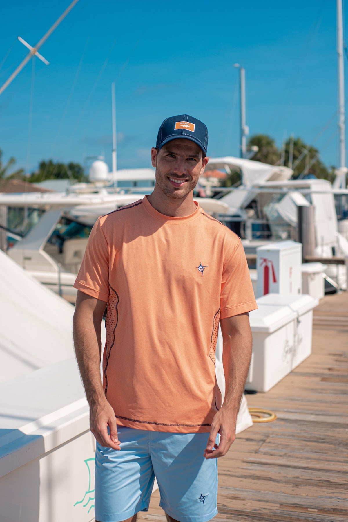 White Water Grander Short Sleeve Performance Tee,  Orange