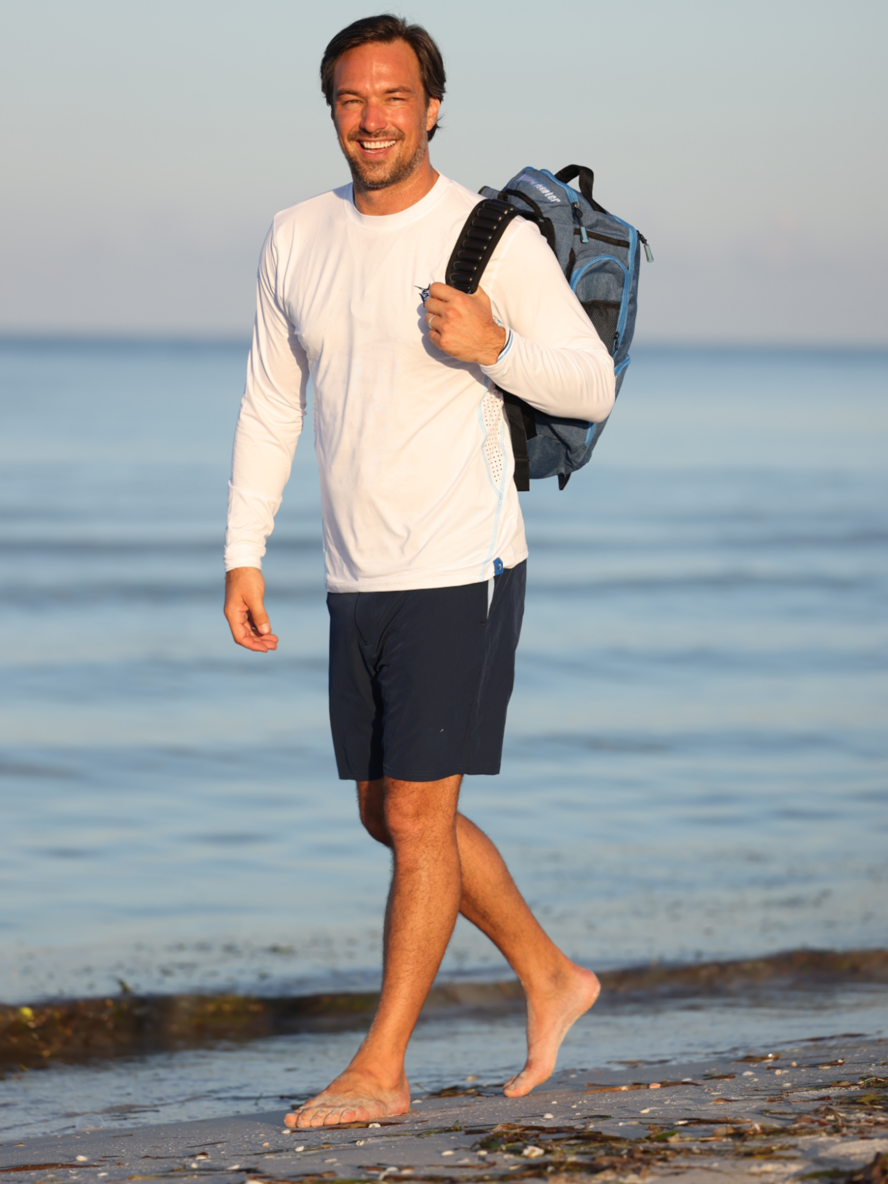 White Water Dockside Performance Long Sleeve, Light Blue