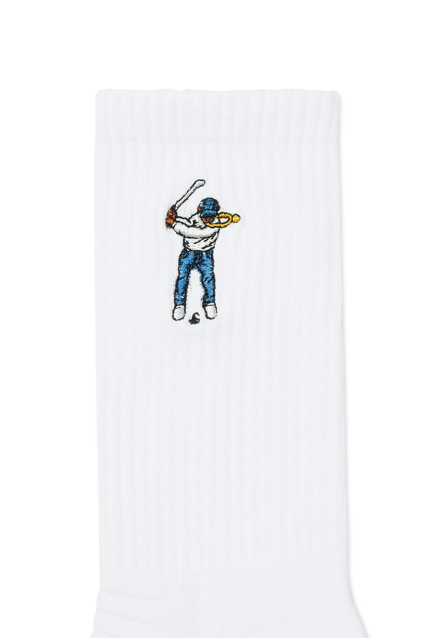 Calf Height Logo Socks White