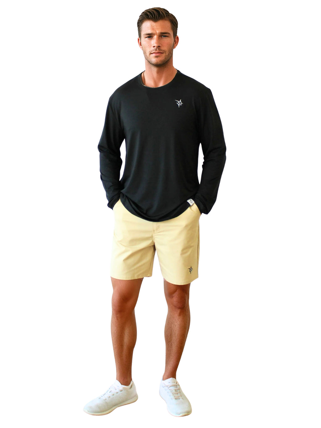 White Water Dockside Performance Long Sleeve, Black