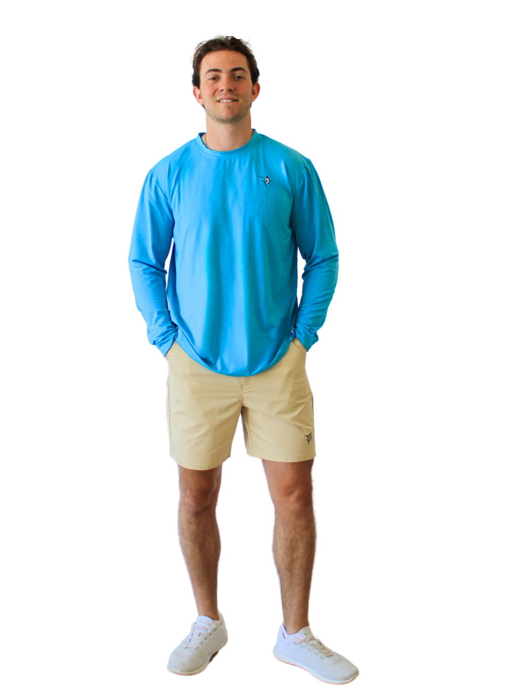 White Water Dockside Performance Long Sleeve, Ocean Blue