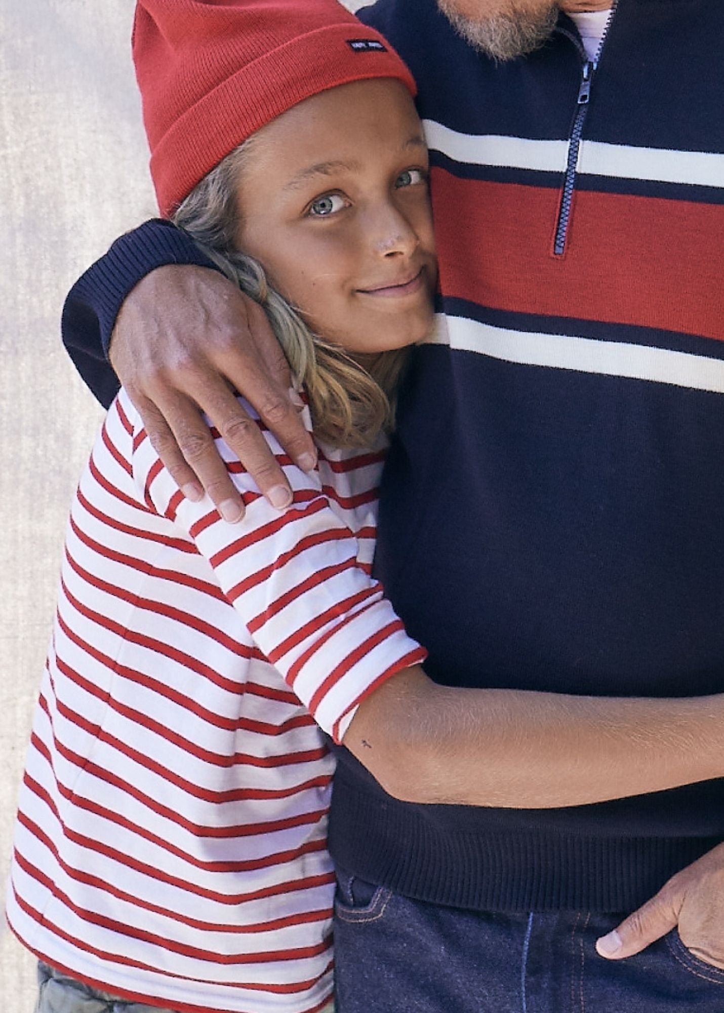 Saint James MINQUIERS KIDS - Authentic Breton Shirt for Kids in Soft Cotton (WHITE / RED)