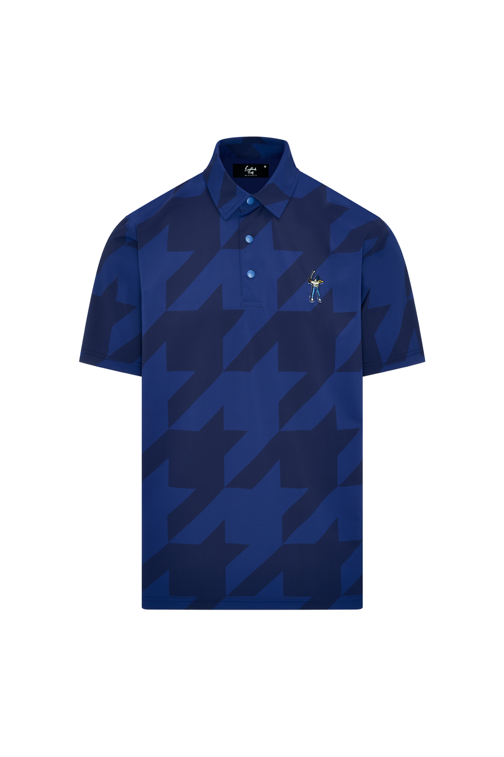 Houndstooth Snap Placket Polo