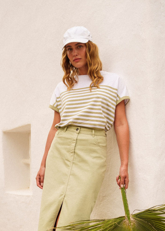 Saint James Enora Colorblock Striped Tee For Women Soft Cotton Women Fit Promenade
