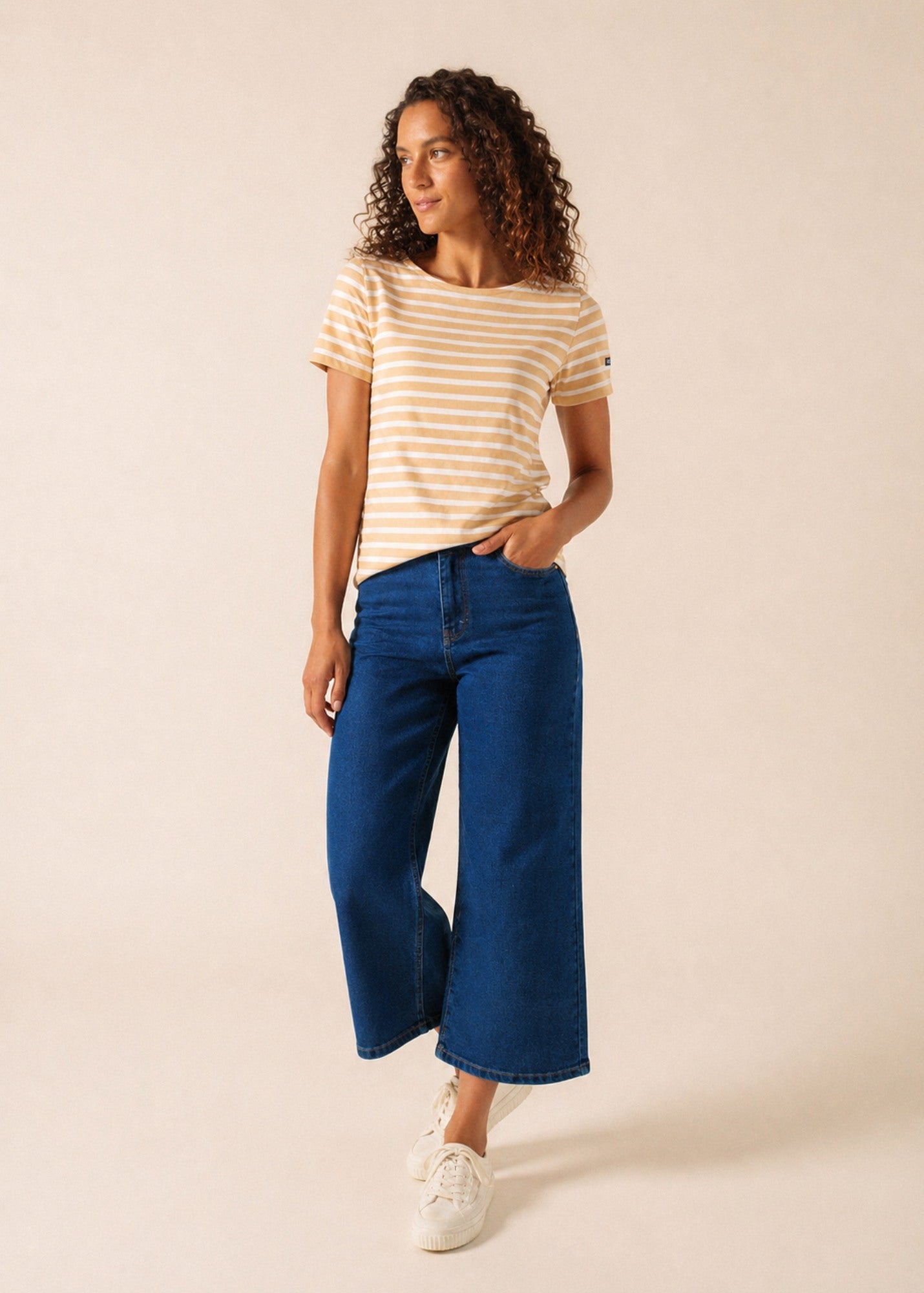 Saint James ETRILLE II Nautical Striped Tee (SAIL CANVAS / WHITE)