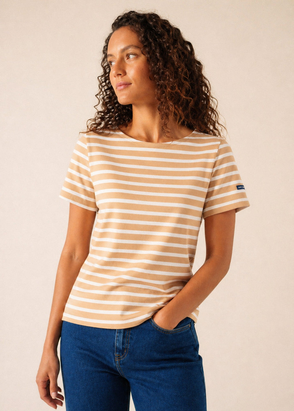 Saint James ETRILLE II Nautical Striped Tee (SAIL CANVAS / WHITE)