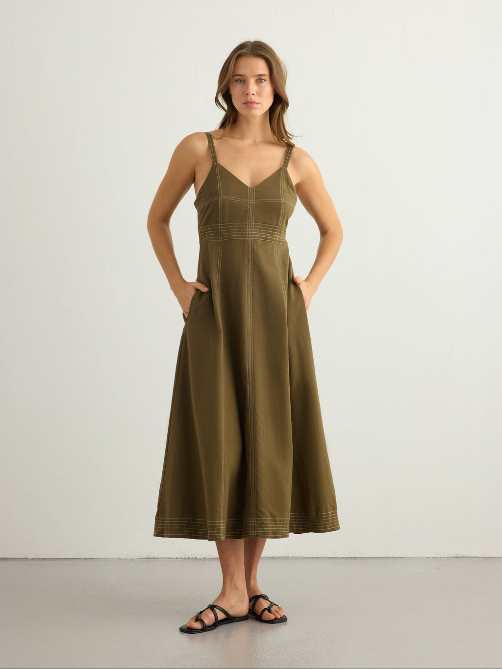Eva Maxi Dress - Khaki Green