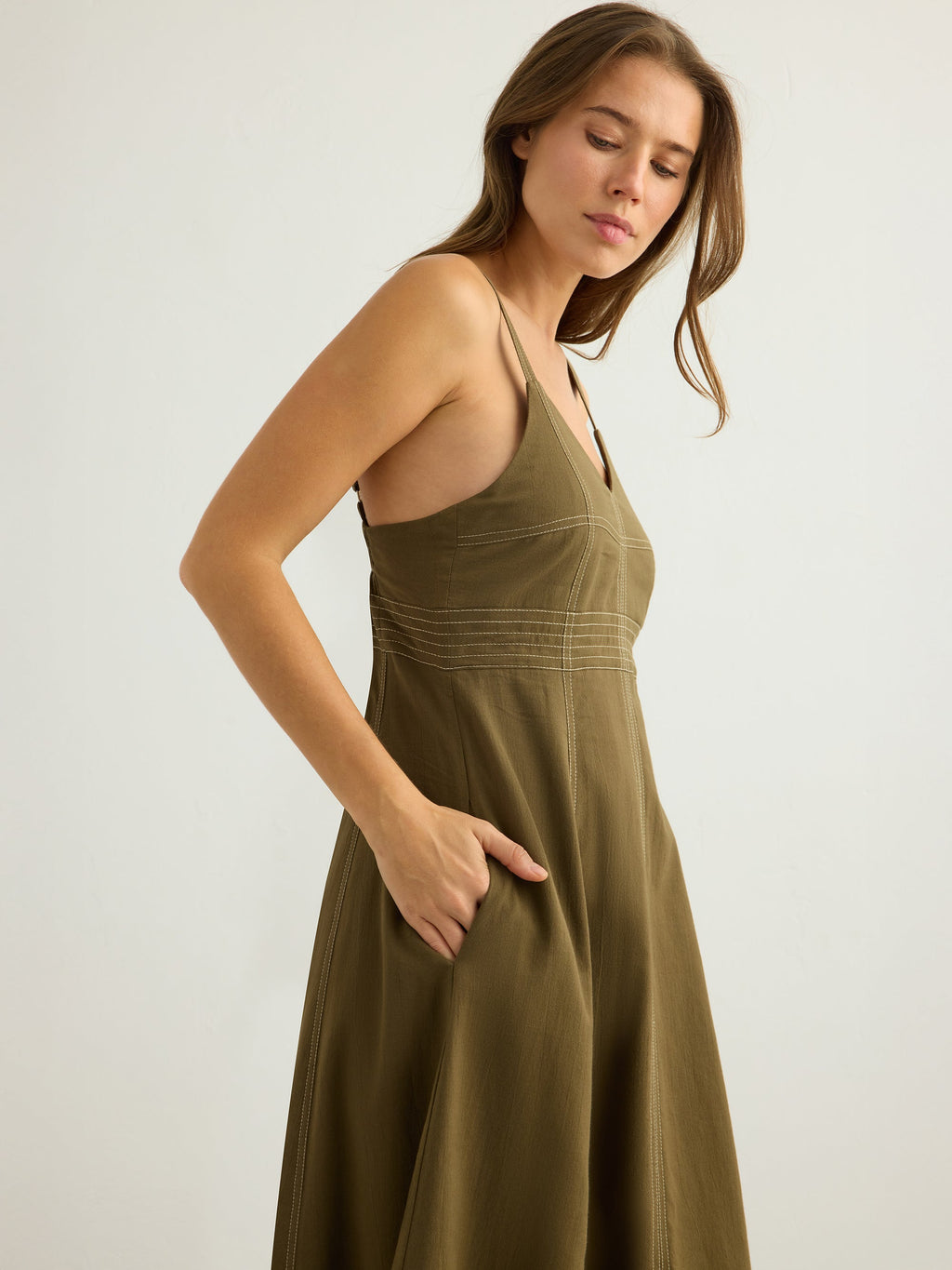 Eva Maxi Dress - Khaki Green
