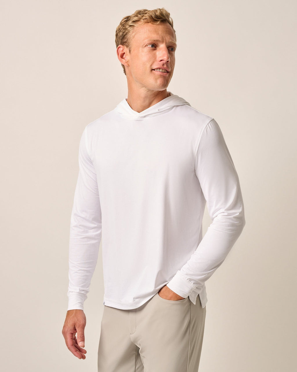 Johnnie-O Talon Featherweight Performance Hoodie, White