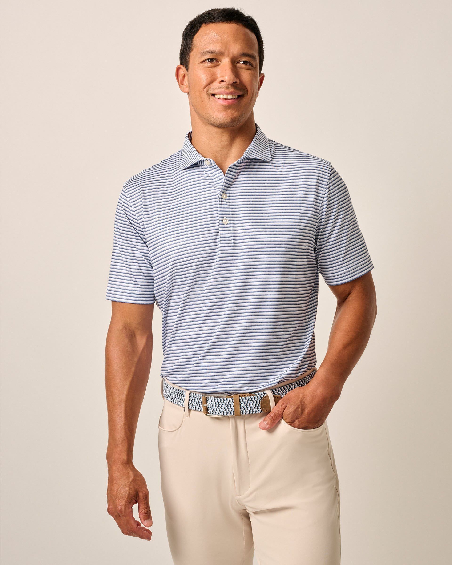 Johnnie-O Featherweight Performance Polo - Warwick Stripe