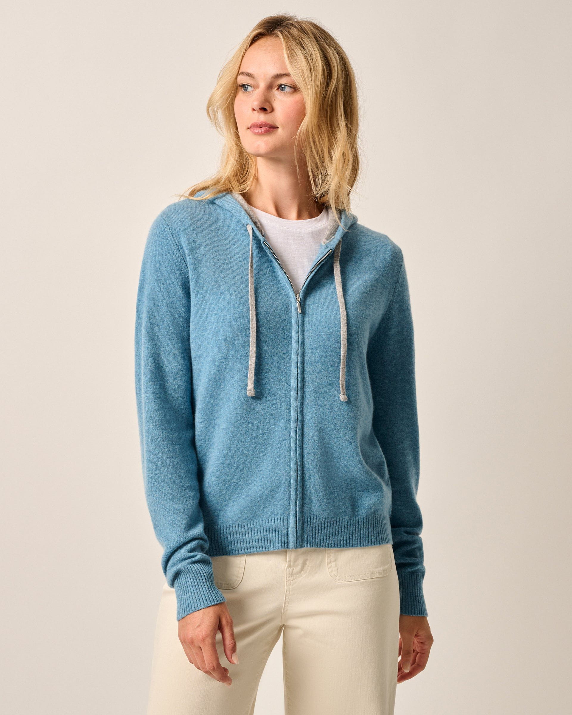 Johnnie-O Amanda Cashmere Full Zip Hooded Sweater