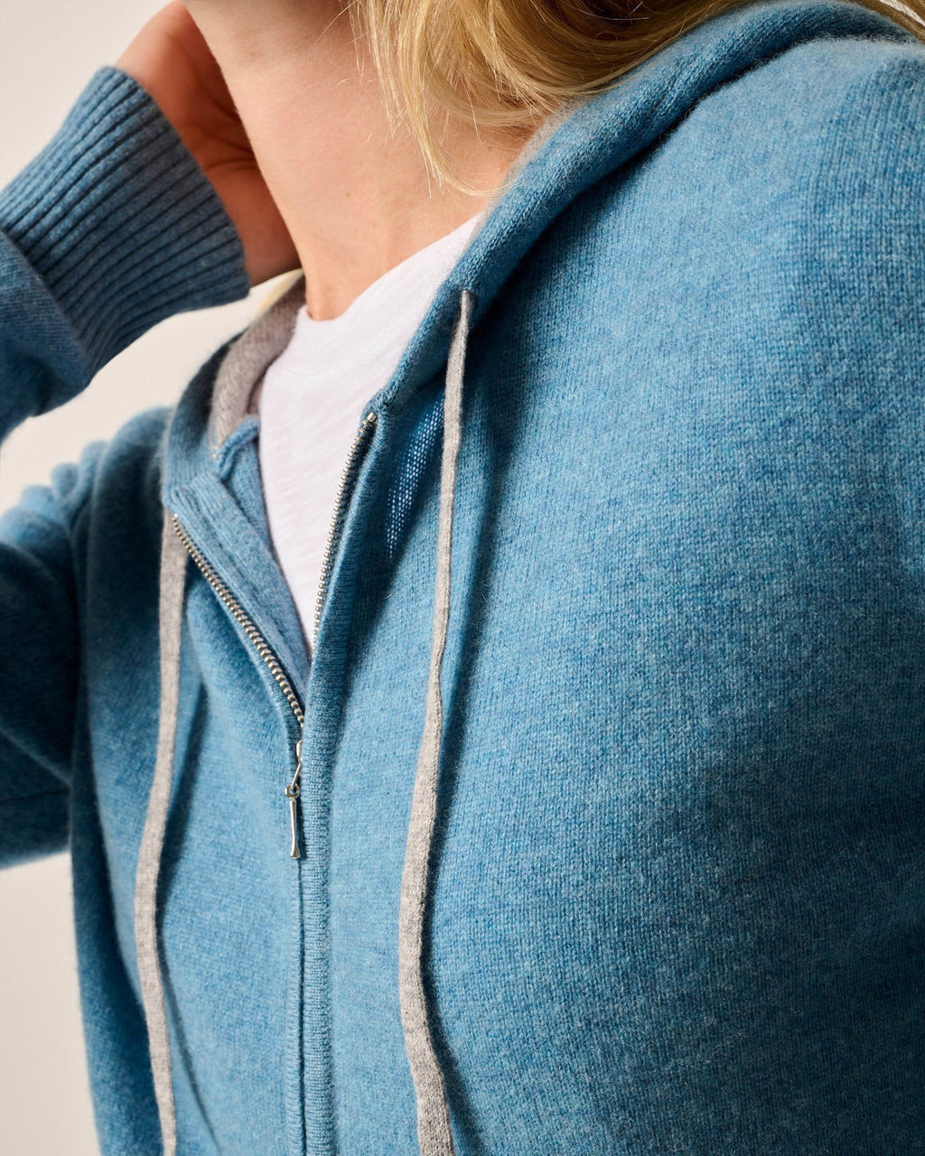 Johnnie-O Amanda Cashmere Full Zip Hooded Sweater