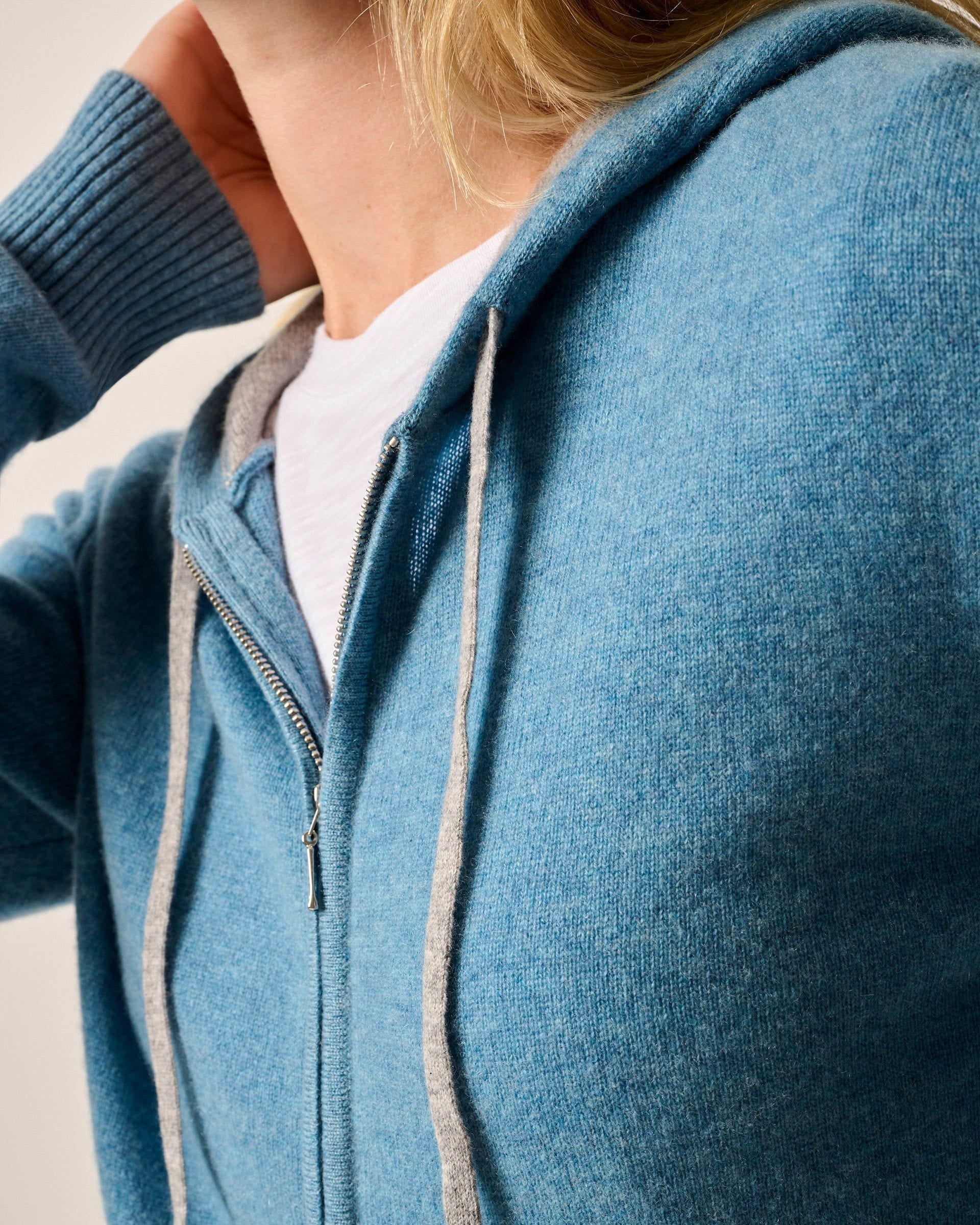 Johnnie-O Amanda Cashmere Full Zip Hooded Sweater