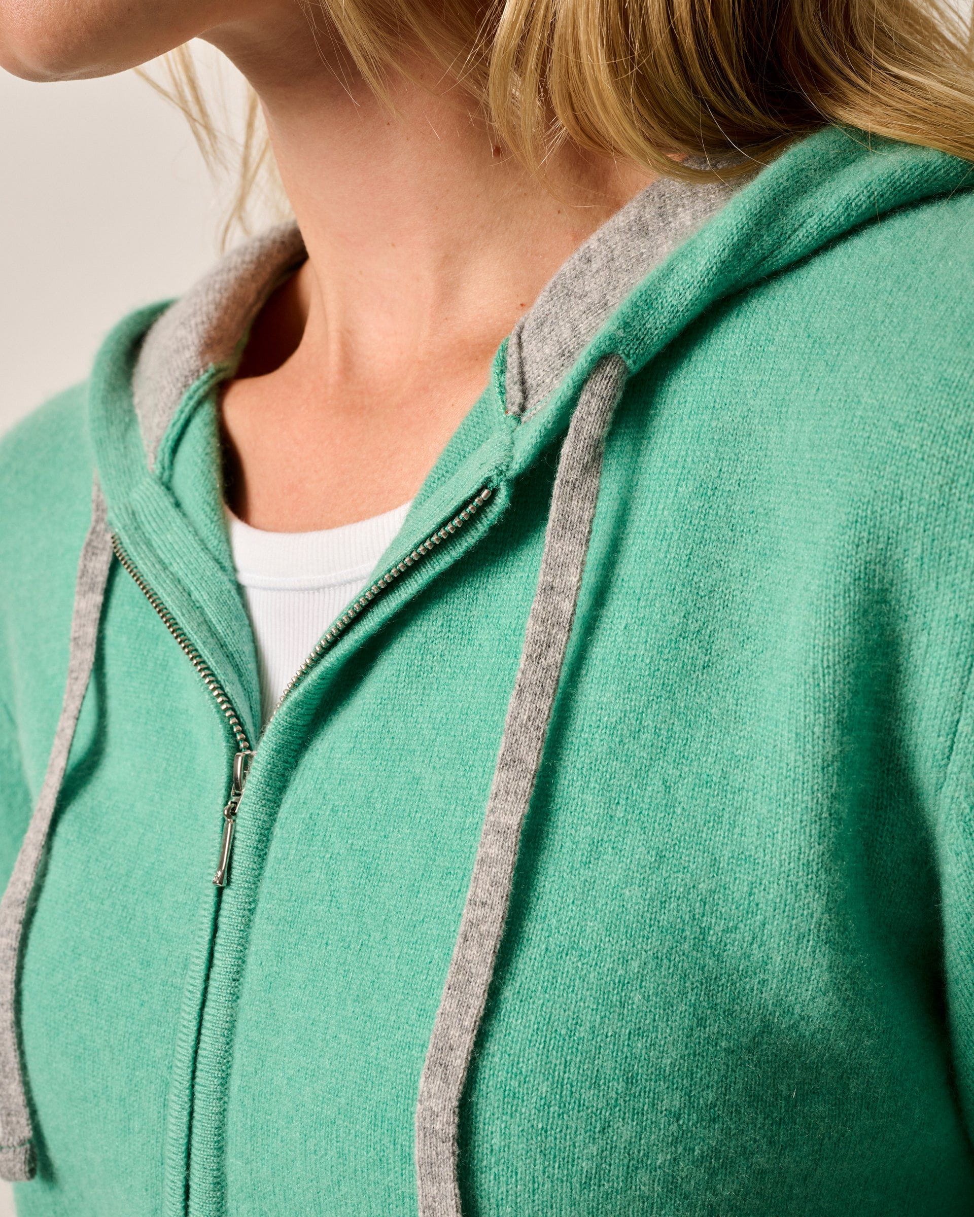 Johnnie-O Amanda Cashmere Full Zip Hooded Sweater