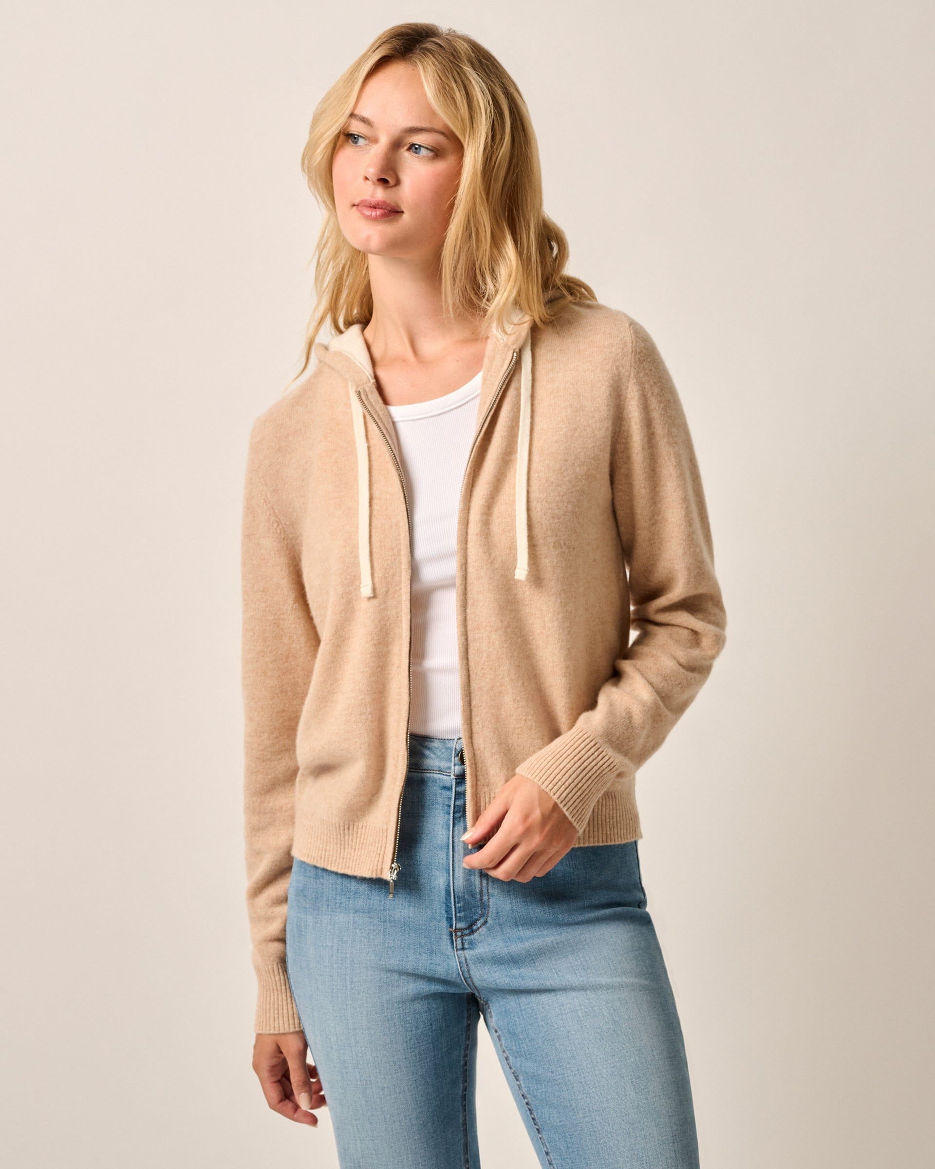 Johnnie-O Amanda Cashmere Full Zip Hooded Sweater