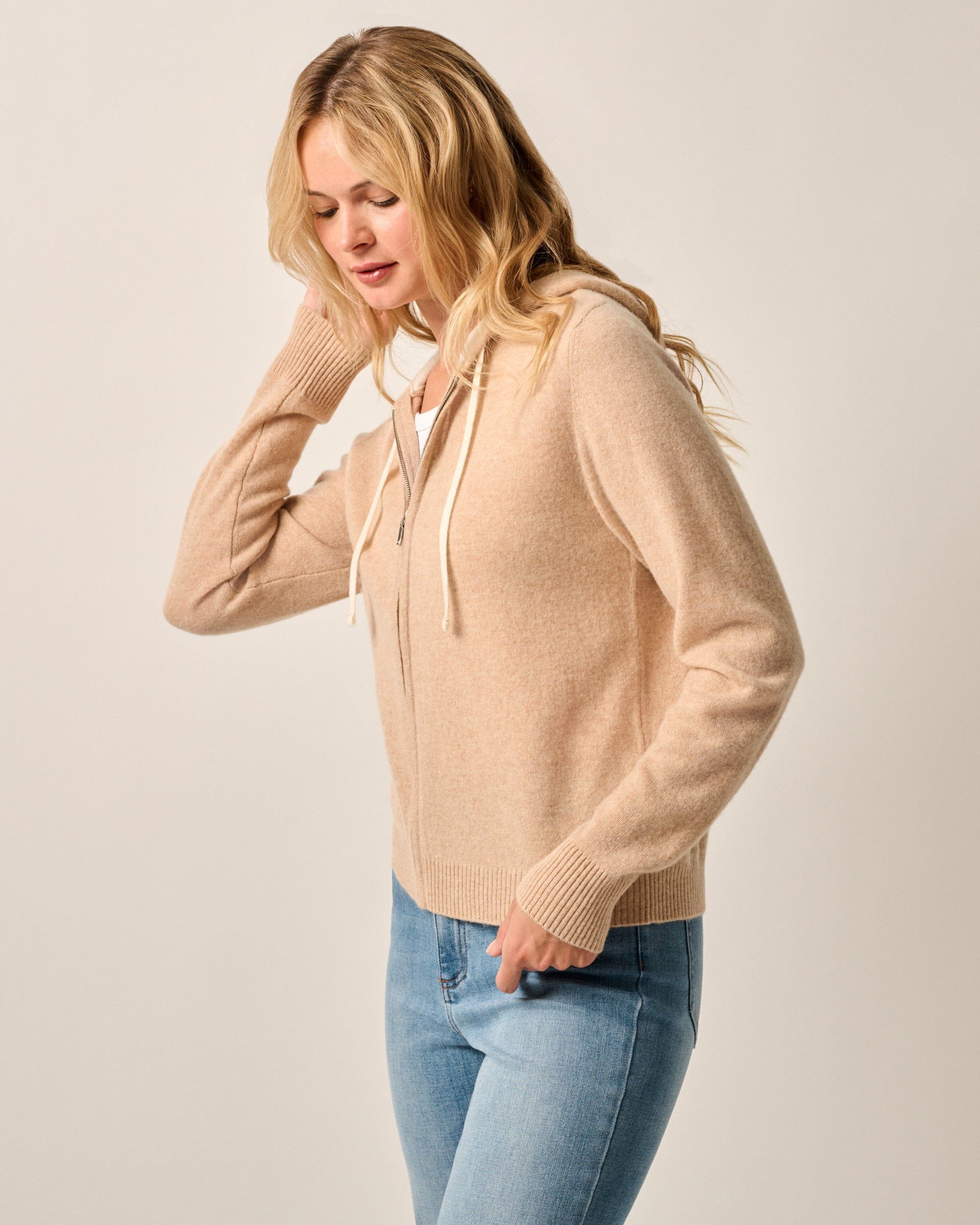 Johnnie-O Amanda Cashmere Full Zip Hooded Sweater