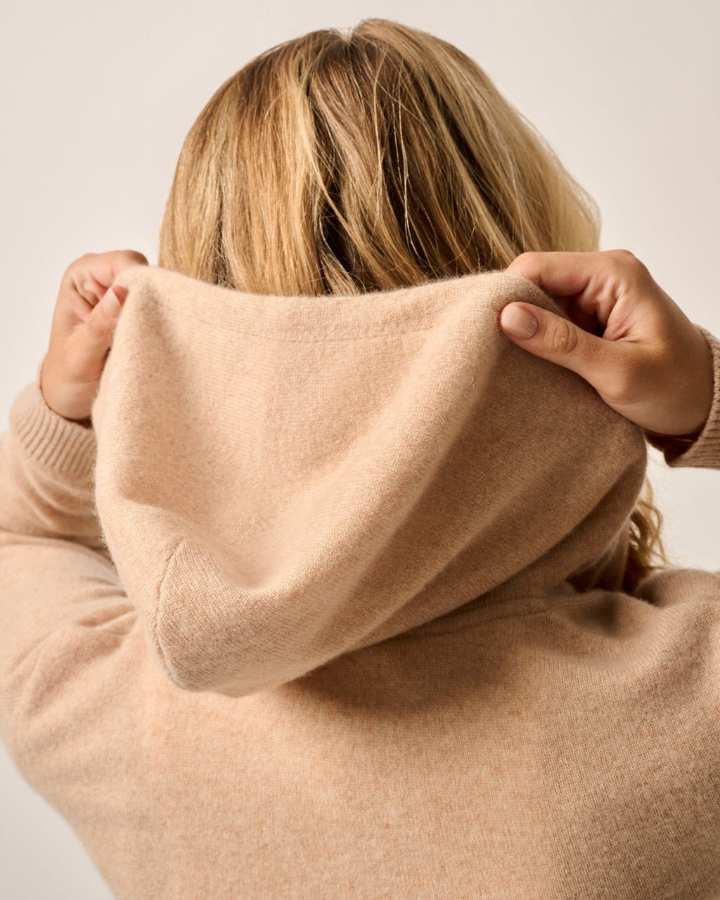 Johnnie-O Amanda Cashmere Full Zip Hooded Sweater, Oatmeal