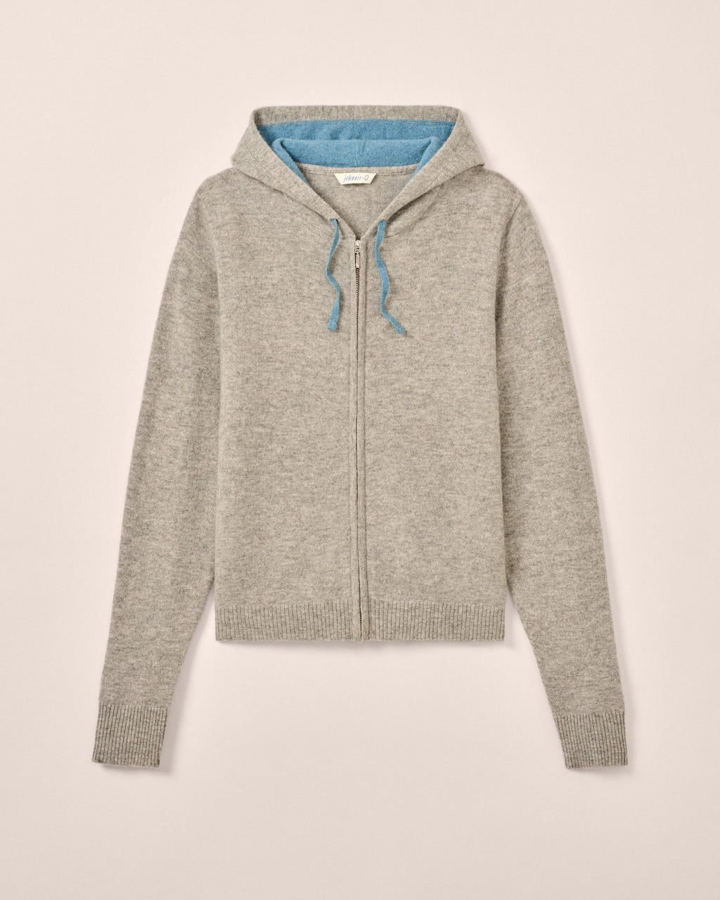 Johnnie-O Amanda Cashmere Full Zip Hooded Sweater, Heather Gray
