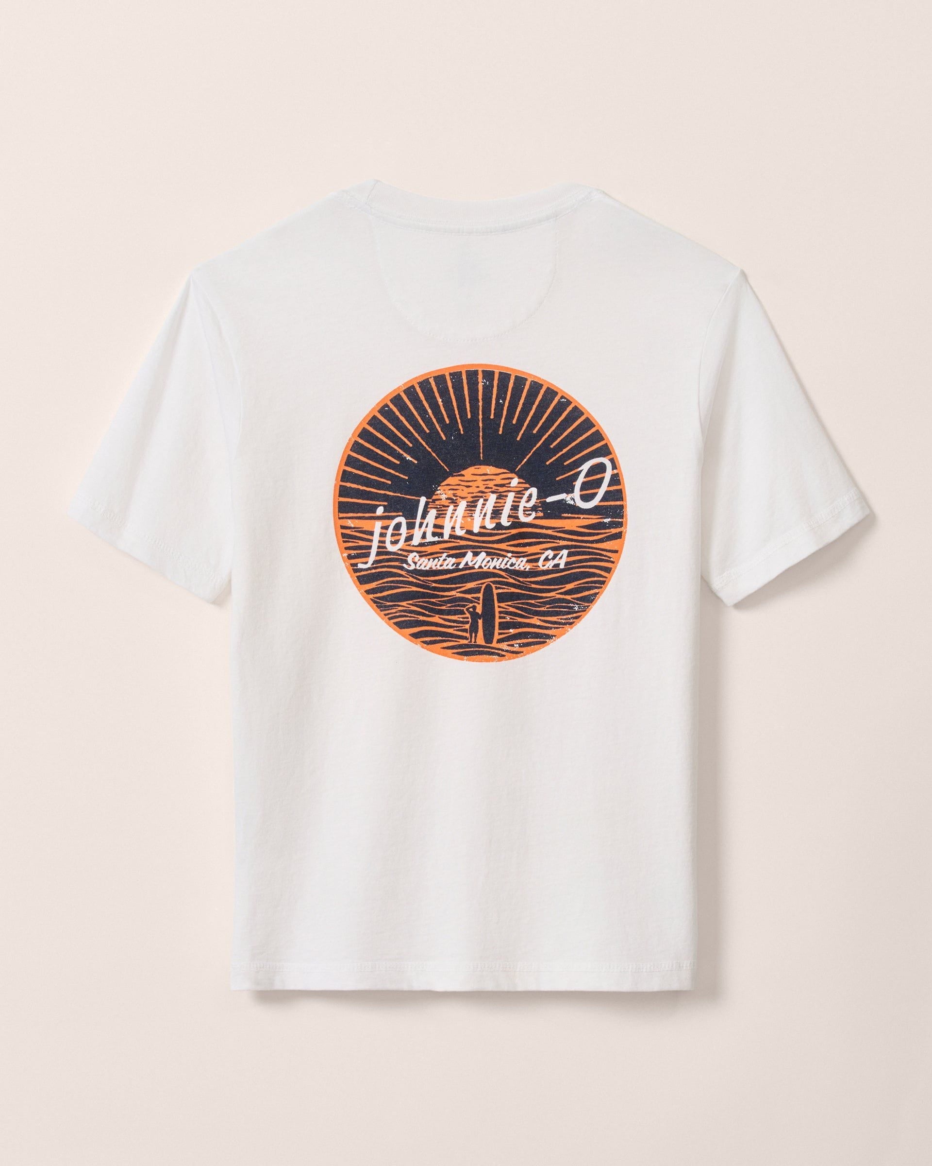Johnnie-O Surf Sunset Jr. Pocket T-Shirt, White