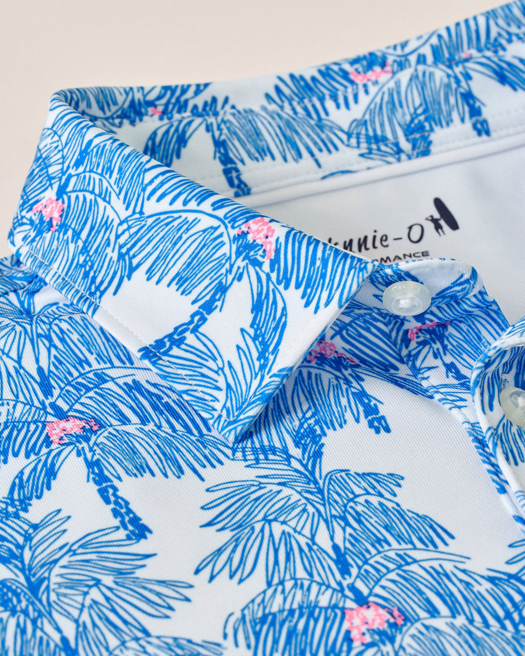 Johnnie-O Performance Mesh Jr. Polo - The Grove Print, Palisades Blue