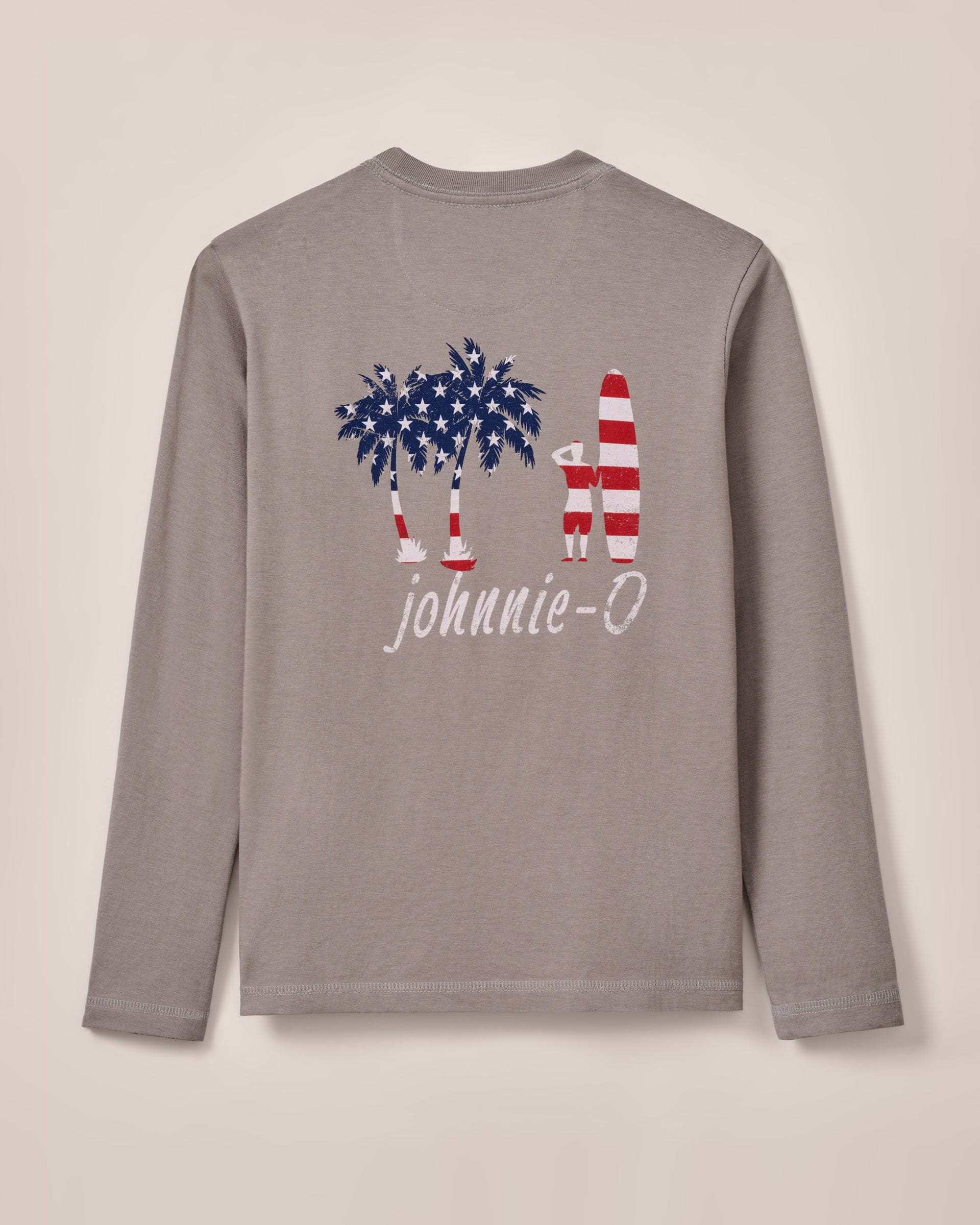 Johnnie-O US Palm Jr. Long-Sleeve Pocket T-Shirt, Steel