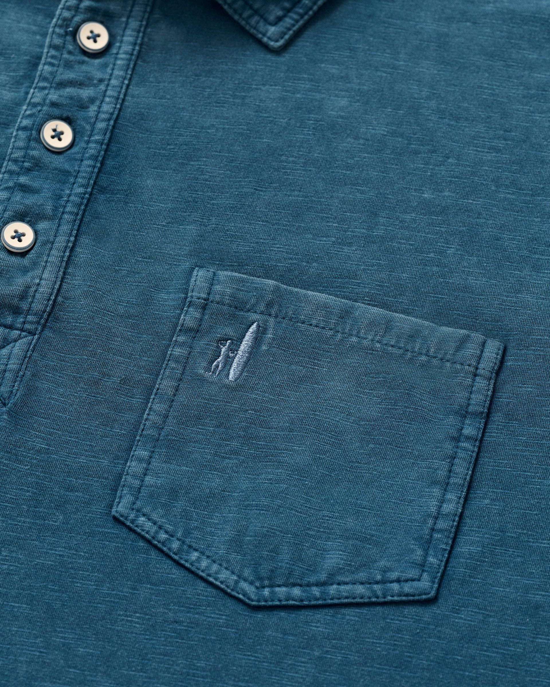 Johnnie-O Long Sleeve Original 4-Button Polo - Coastal Wash