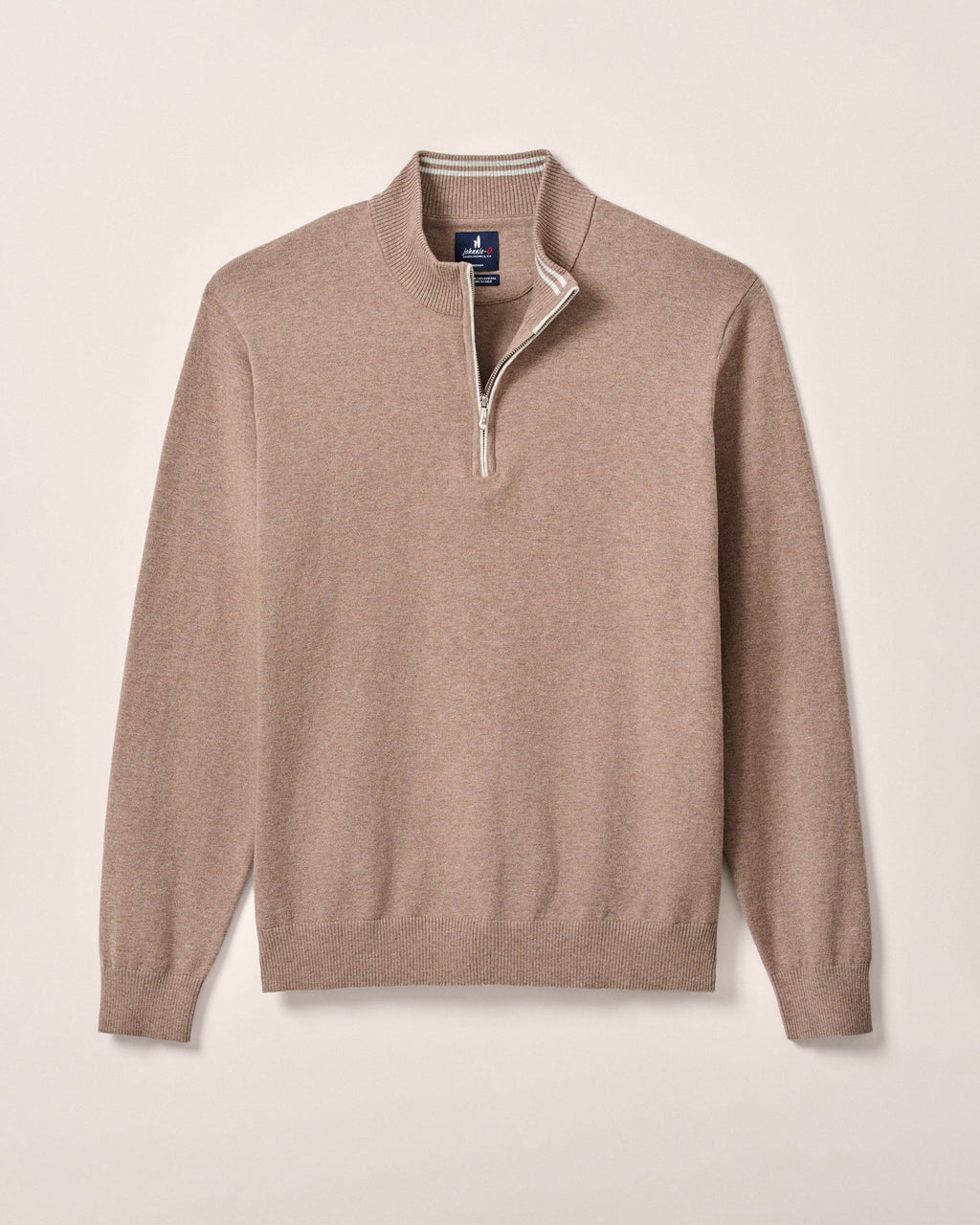 Johnnie-O Desmond Plaited Cotton Blend 1/4 Zip Sweater, Alpaca