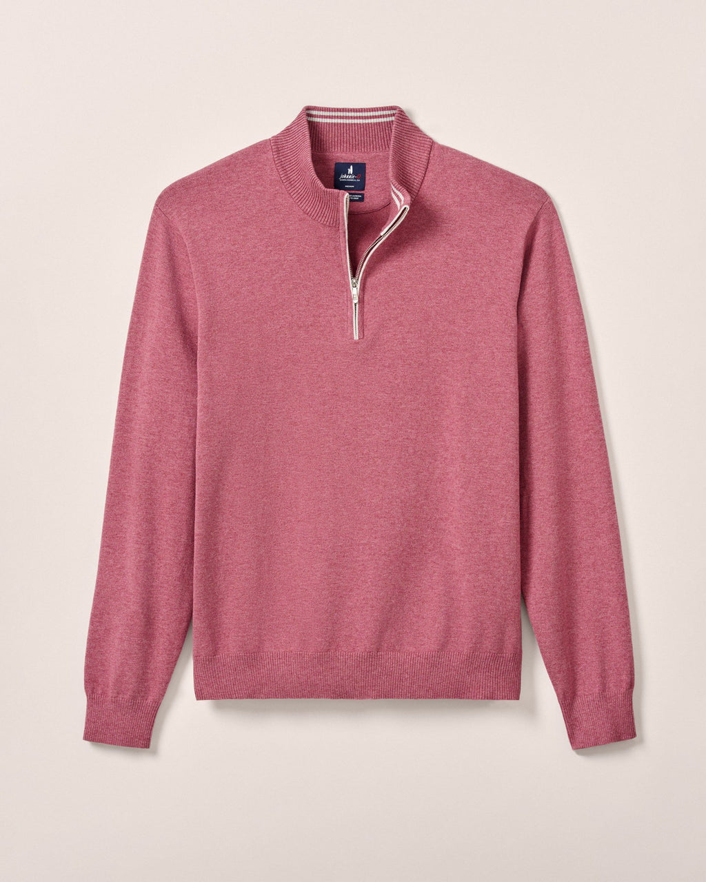 Johnnie-O Desmond Plaited Cotton Blend 1/4 Zip Sweater, Berry