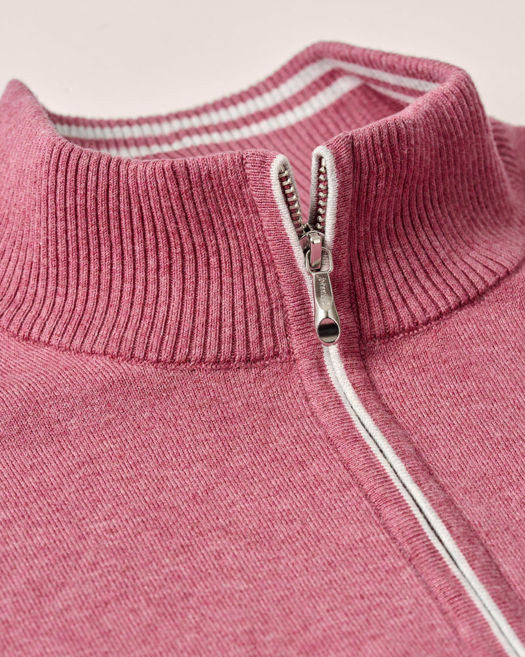 Johnnie-O Desmond Plaited Cotton Blend 1/4 Zip Sweater, Berry