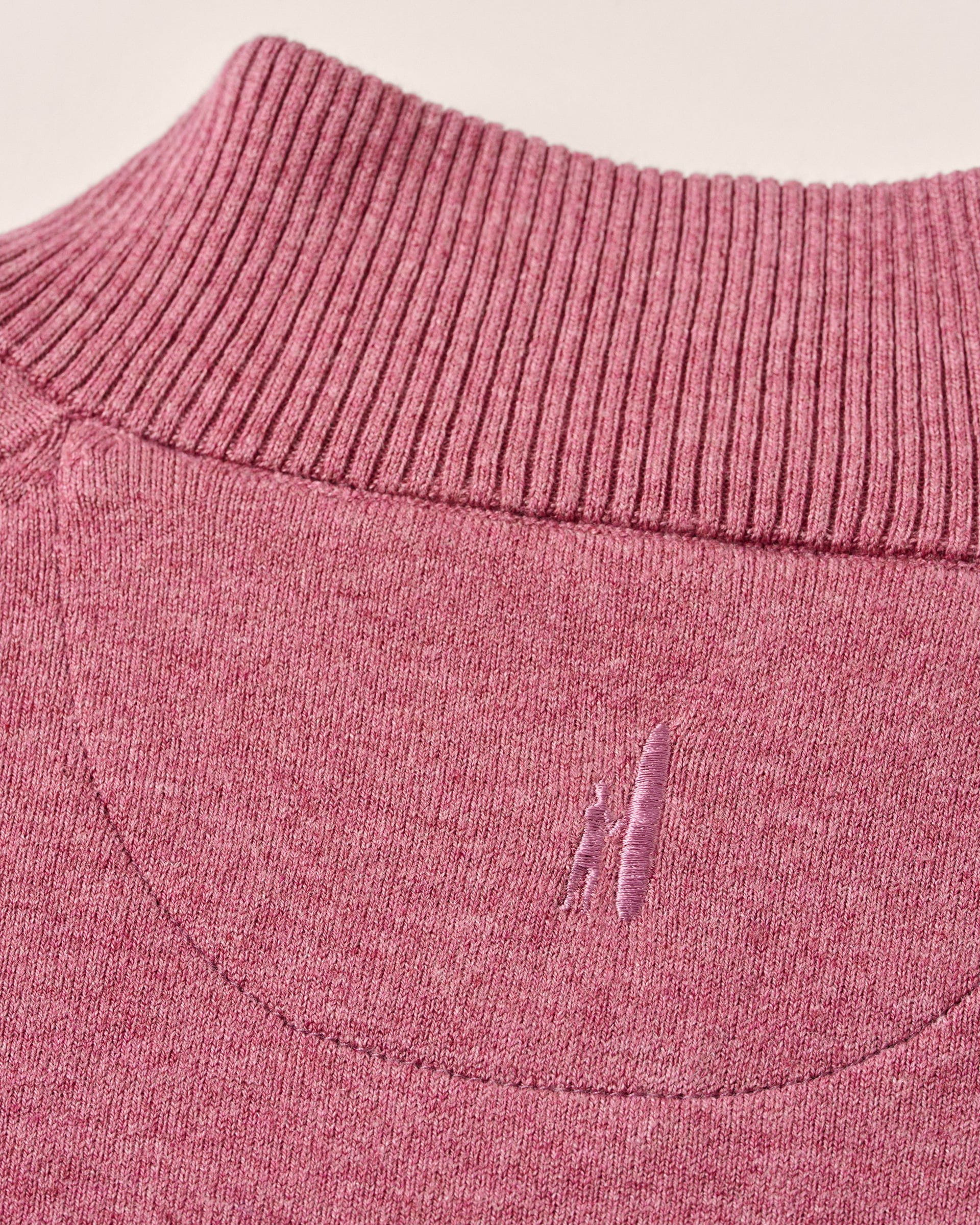 Johnnie-O Desmond Plaited Cotton Blend 1/4 Zip Sweater, Berry