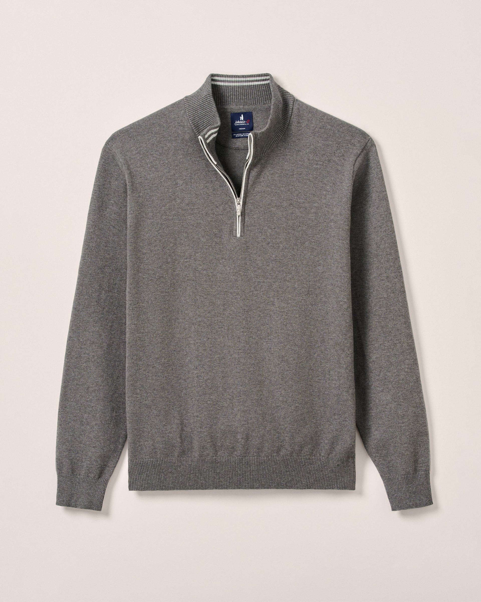 Johnnie-O Desmond Plaited Cotton Blend 1/4 Zip Sweater