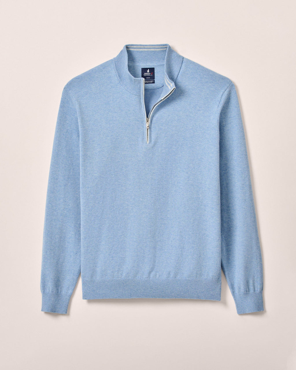 Johnnie-O Desmond Plaited Cotton Blend 1/4 Zip Sweater, Infinity