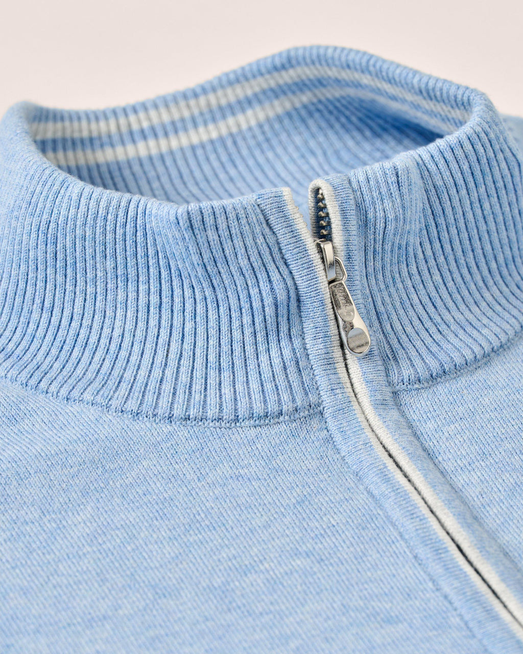 Johnnie-O Desmond Plaited Cotton Blend 1/4 Zip Sweater, Infinity