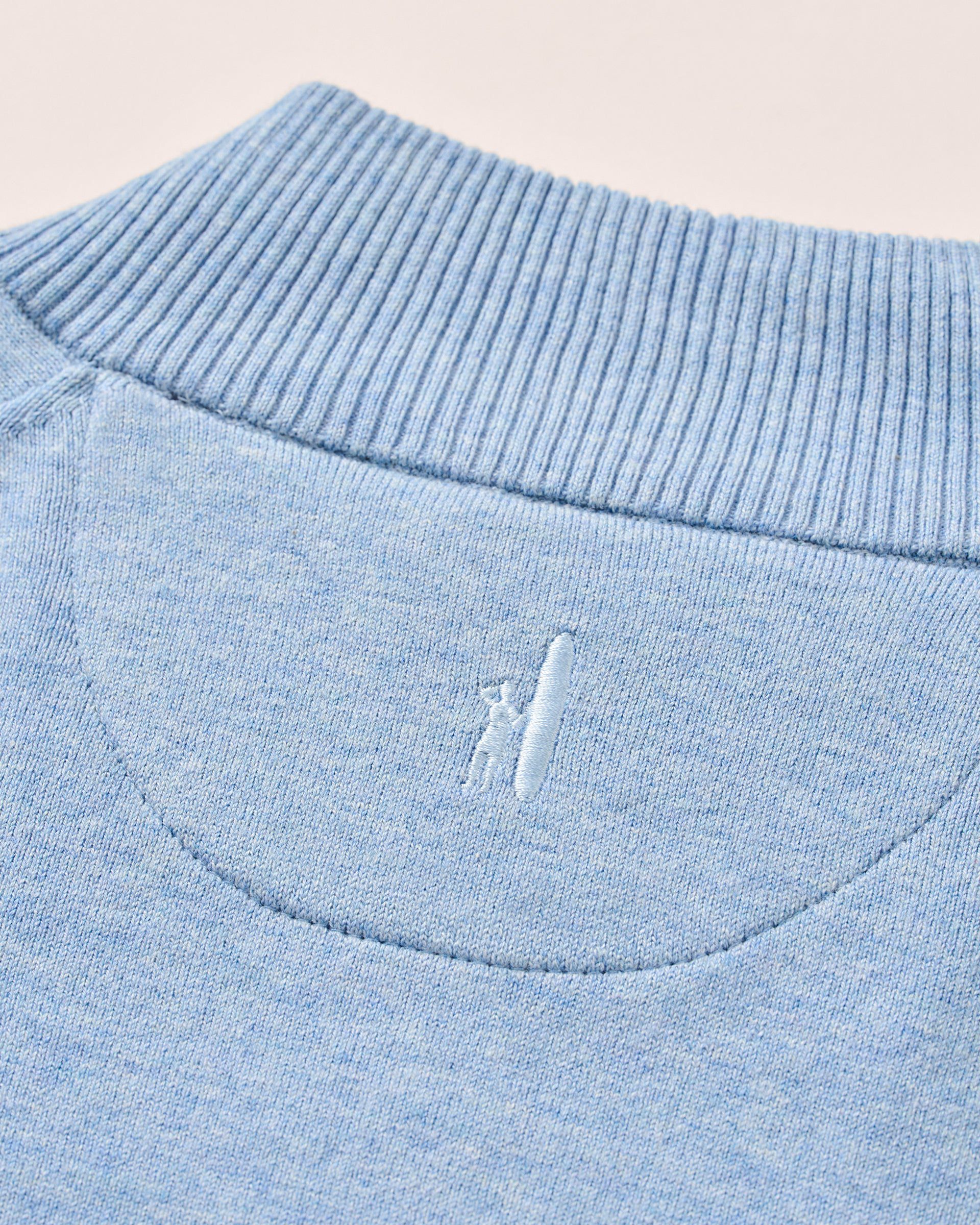 Johnnie-O Desmond Plaited Cotton Blend 1/4 Zip Sweater, Infinity