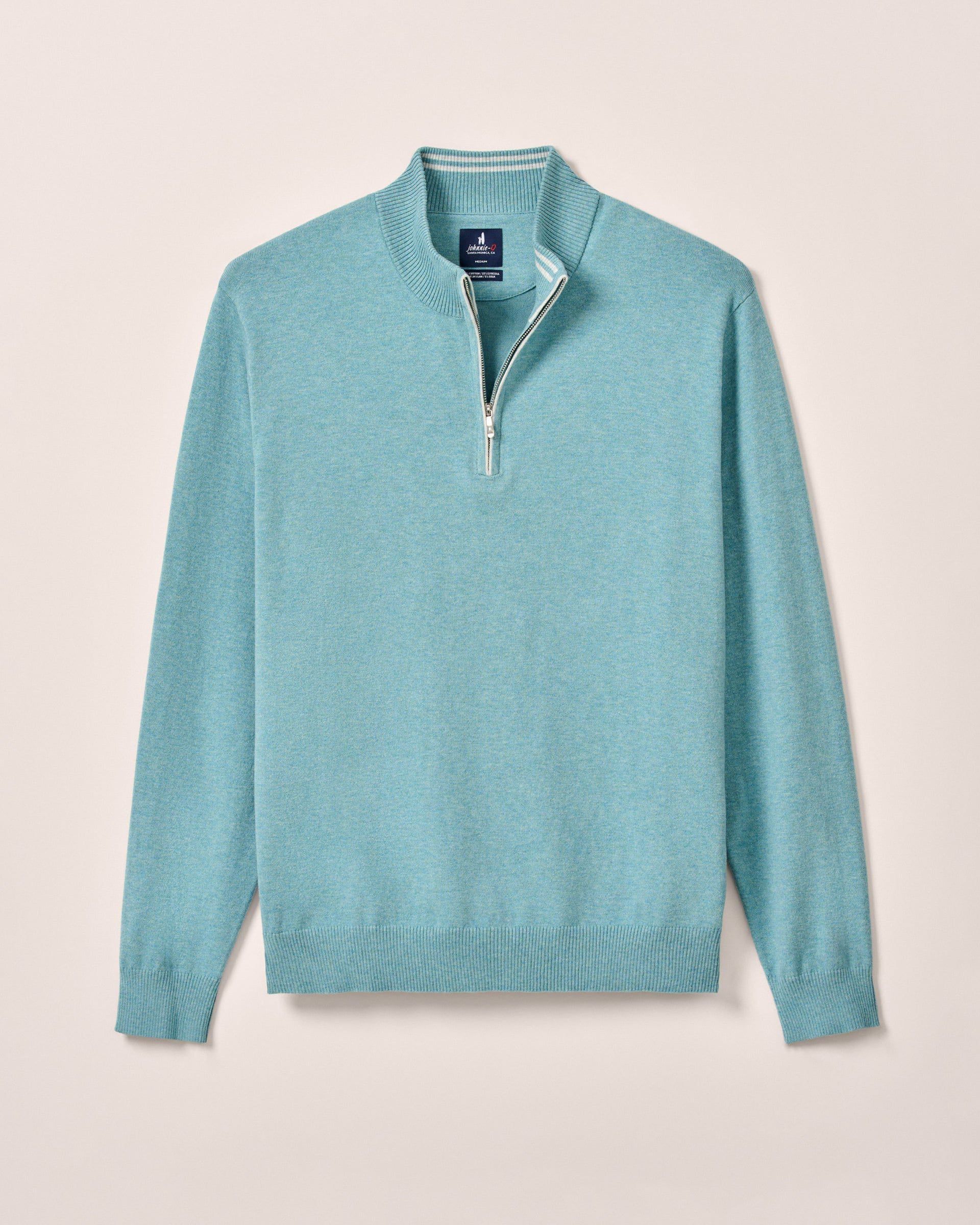Johnnie-O Desmond Plaited Cotton Blend 1/4 Zip Sweater