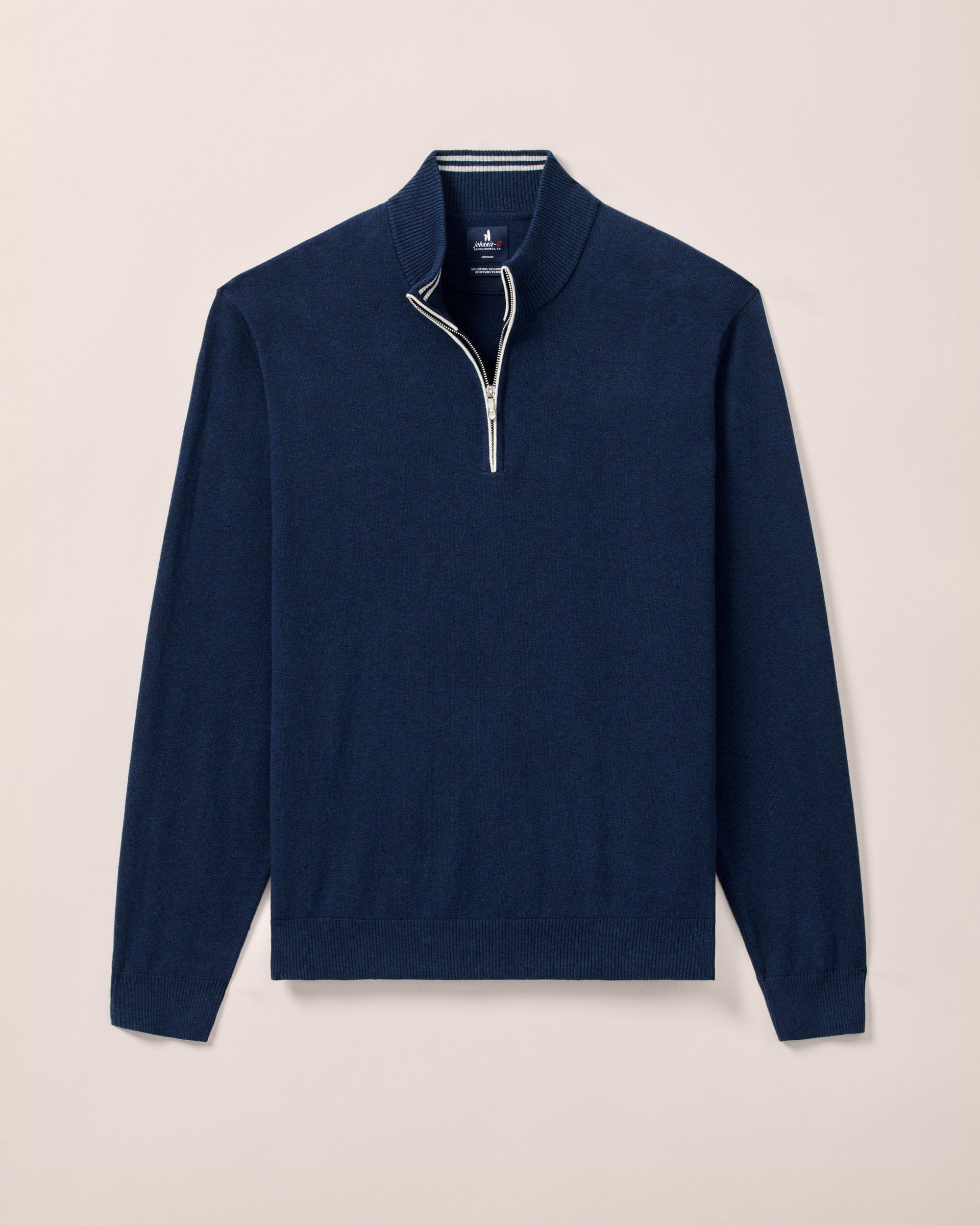 Johnnie-O Desmond Plaited Cotton Blend 1/4 Zip Sweater