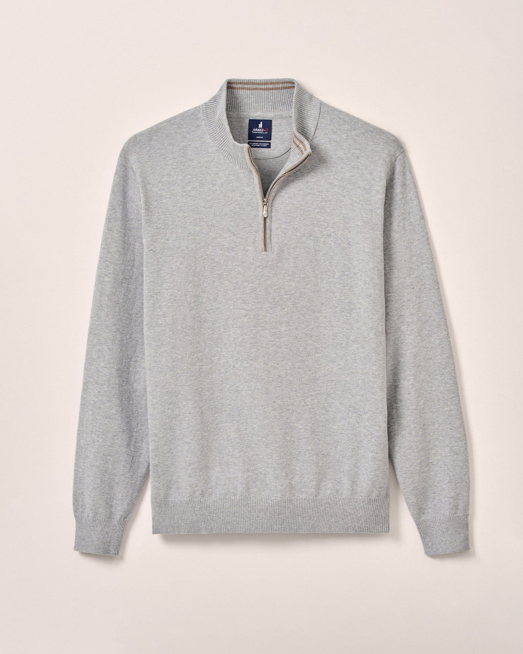 Johnnie-O Desmond Plaited Cotton Blend 1/4 Zip Sweater, Pebble